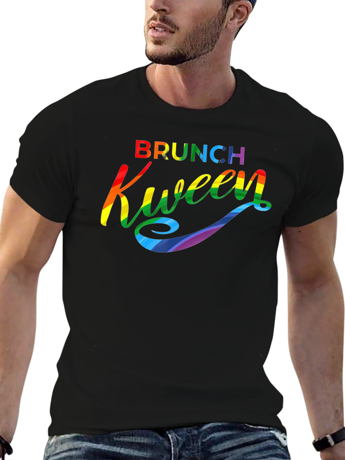 Black Brunch Kween Pride T-Shirt - Rainbow Graphic Tee view 6
