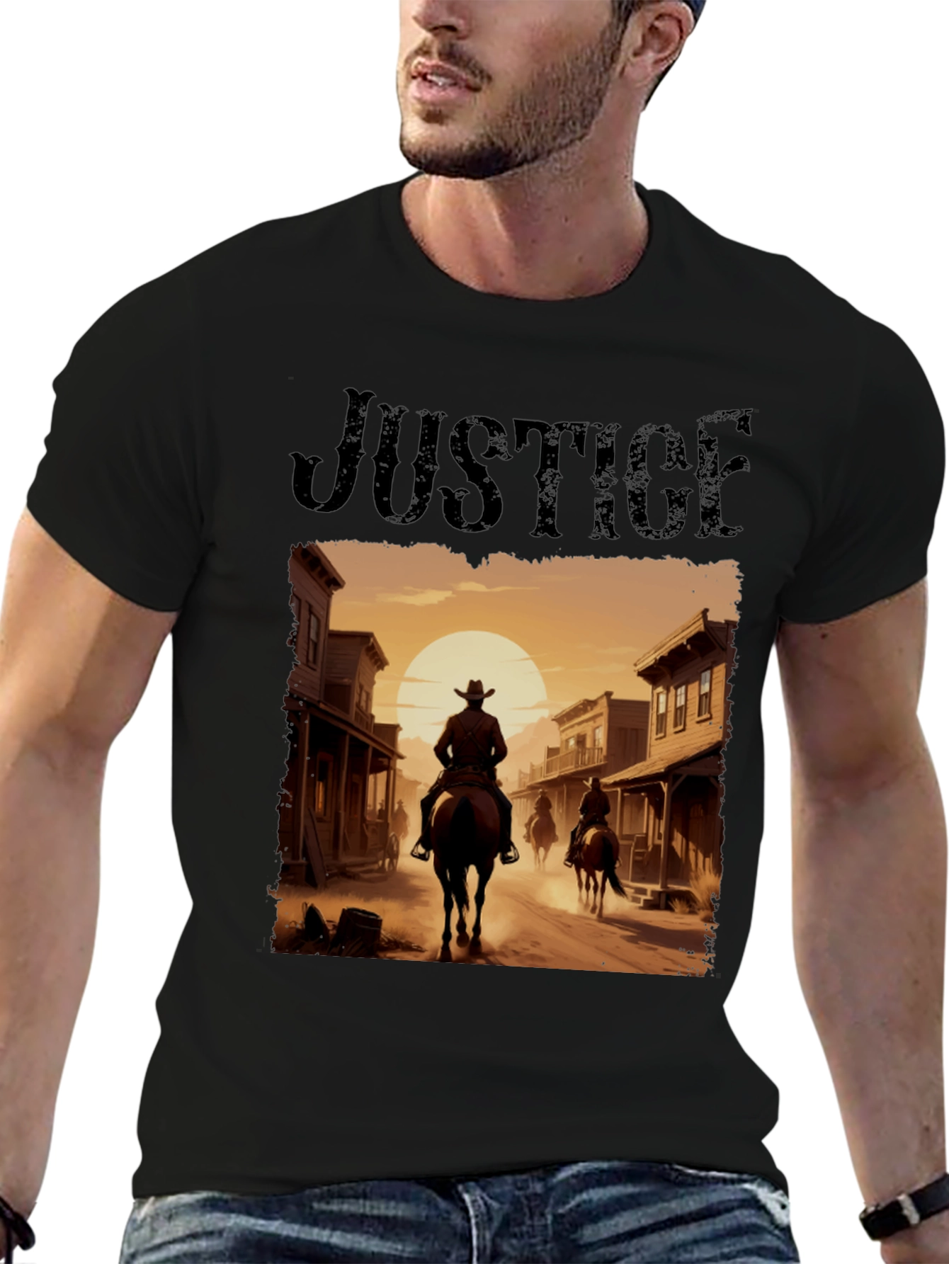 Black Justice Cowboy T-Shirt view 6