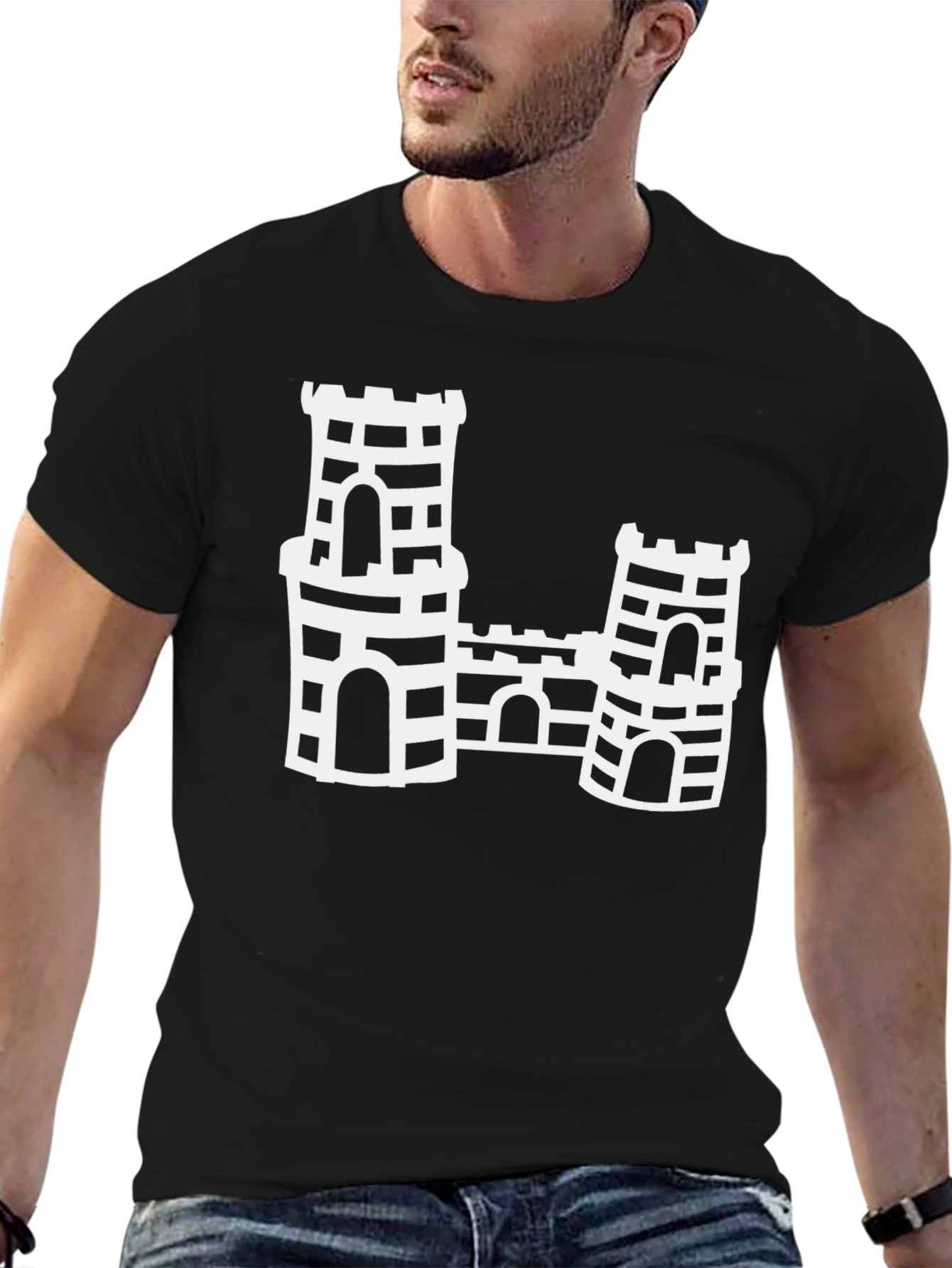 Black Castle Graphic Tee - Black Cotton Blend view 6