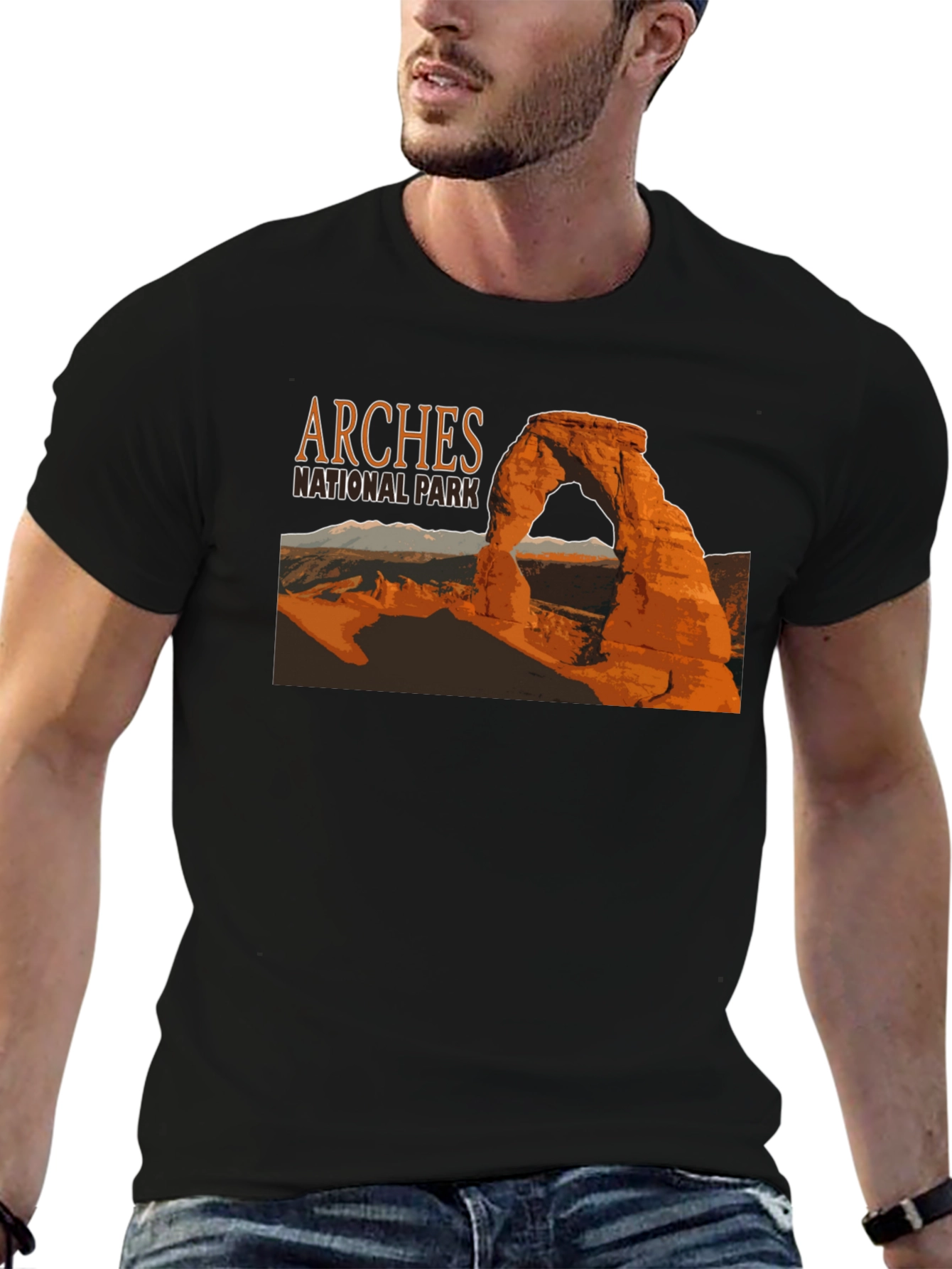 Black Arches National Park Graphic T-Shirt view 6