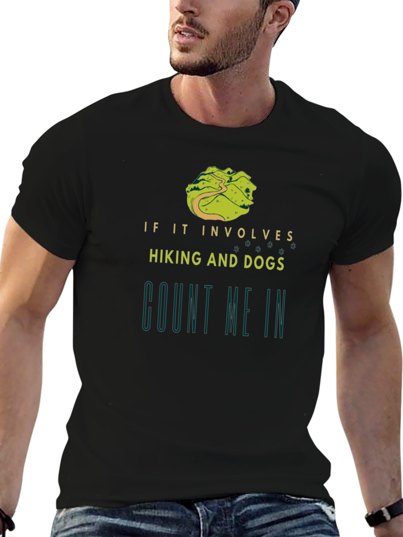 Black Hiking and Dogs T-Shirt - Count Me In! view 6