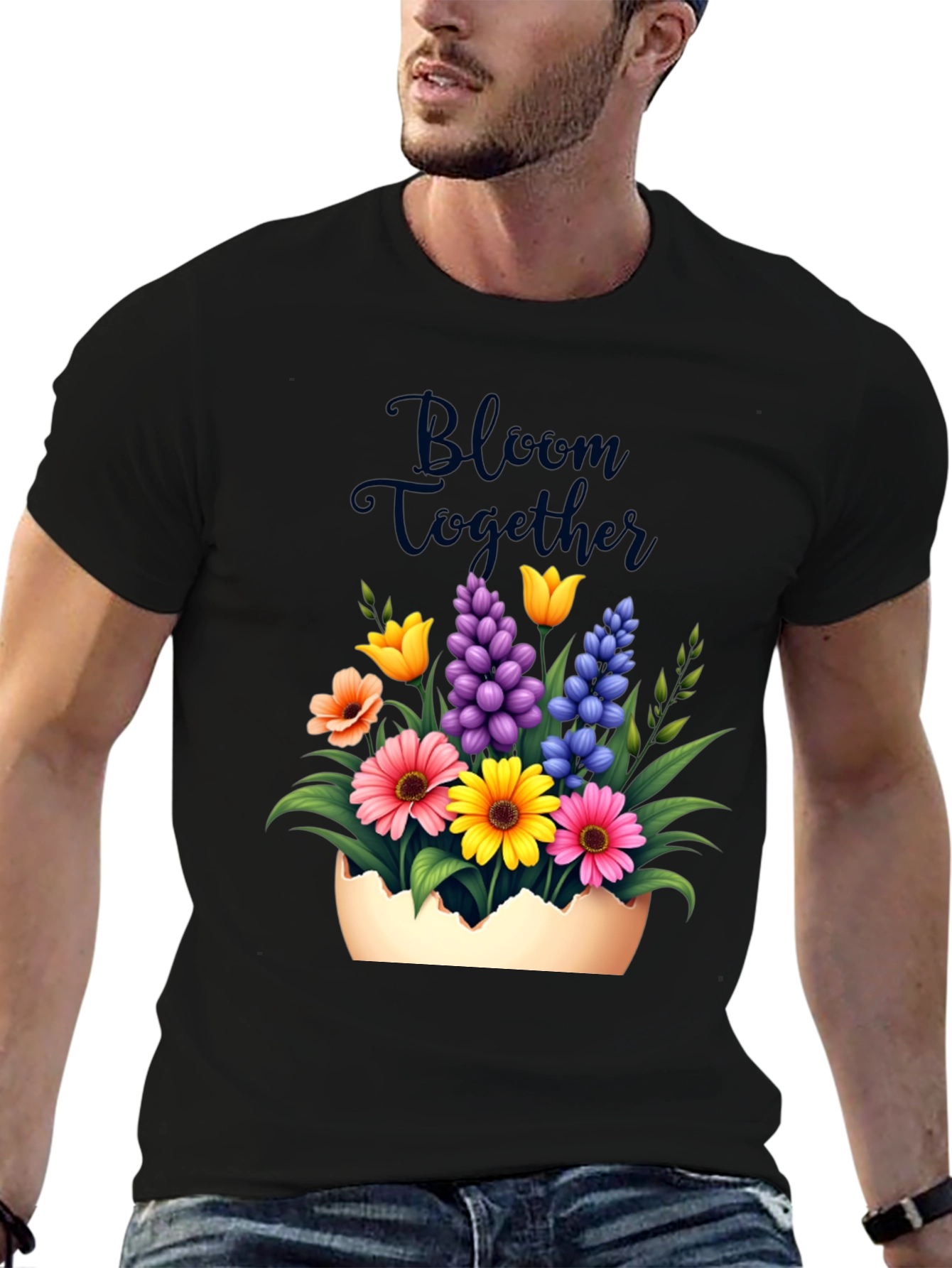 Black Bloom Together Floral Graphic Tee view 6