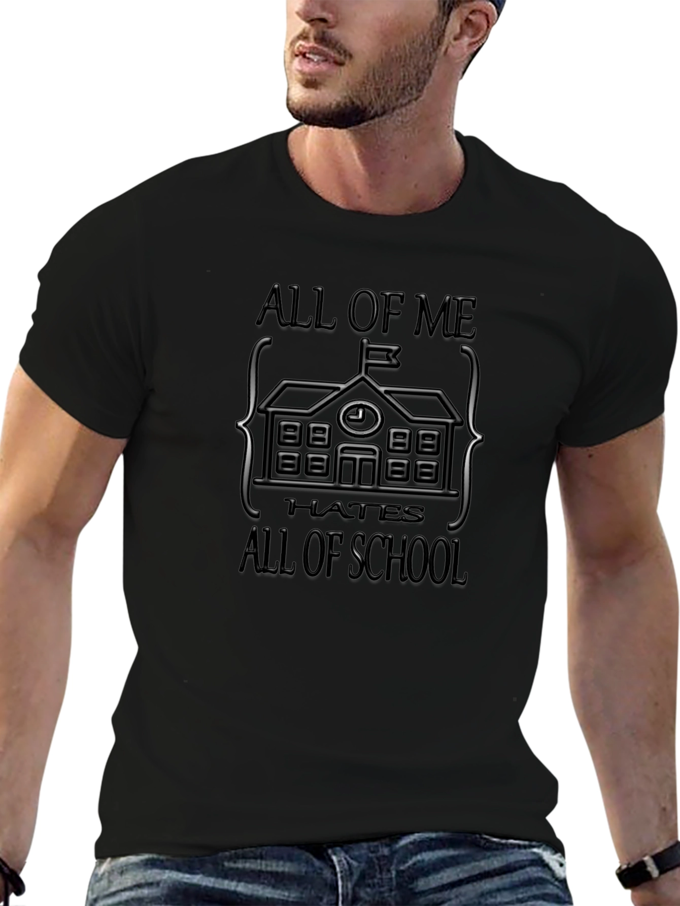 Black All of Me Hates All of School T-Shirt view 6