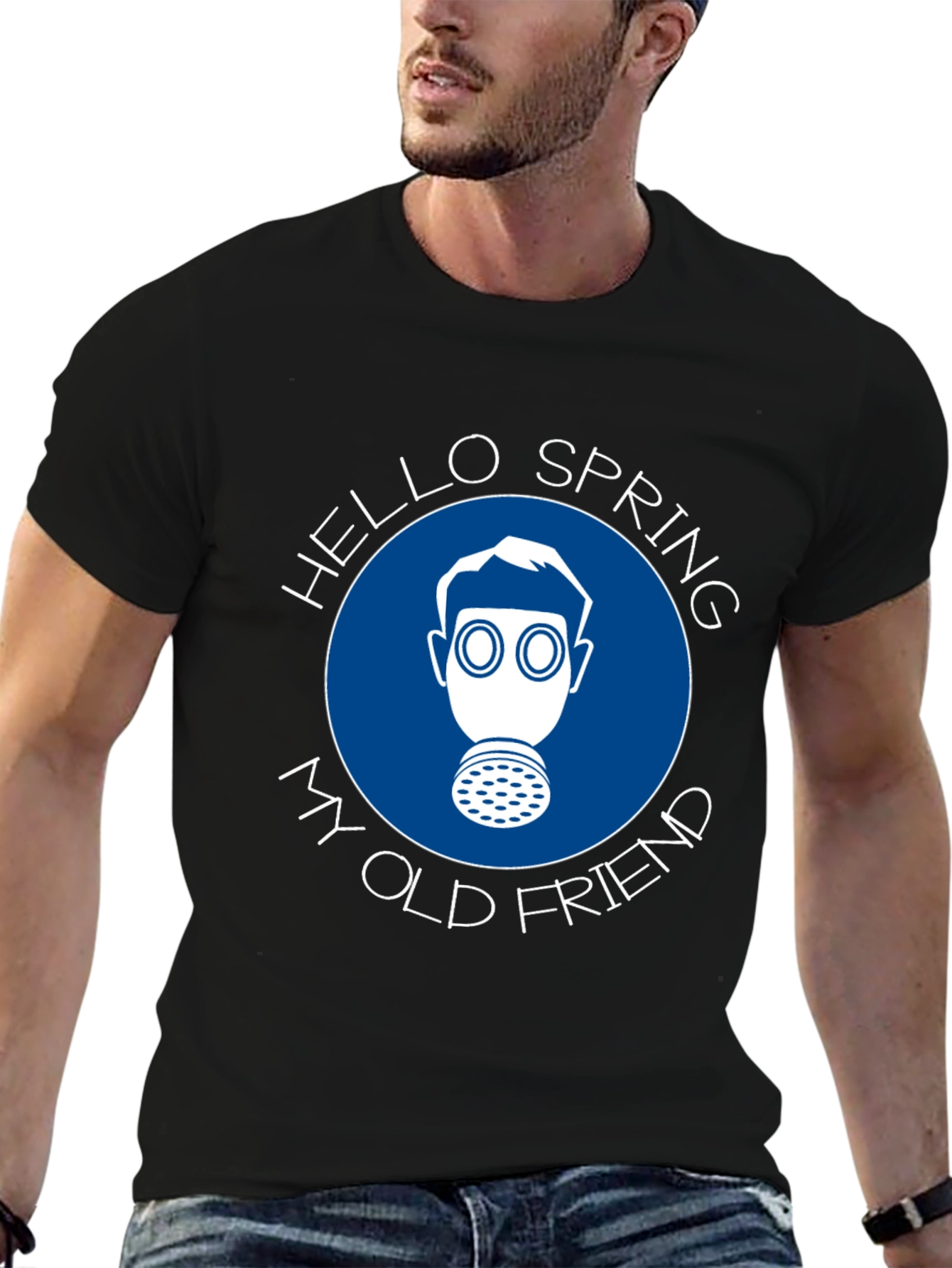 Black Hello Spring T-Shirt - Dark Humor Tee view 6