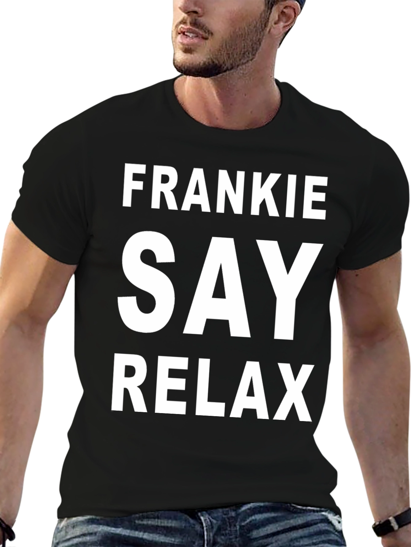 Black Frankie Say Relax T-Shirt - Iconic 80s Retro Tee view 6