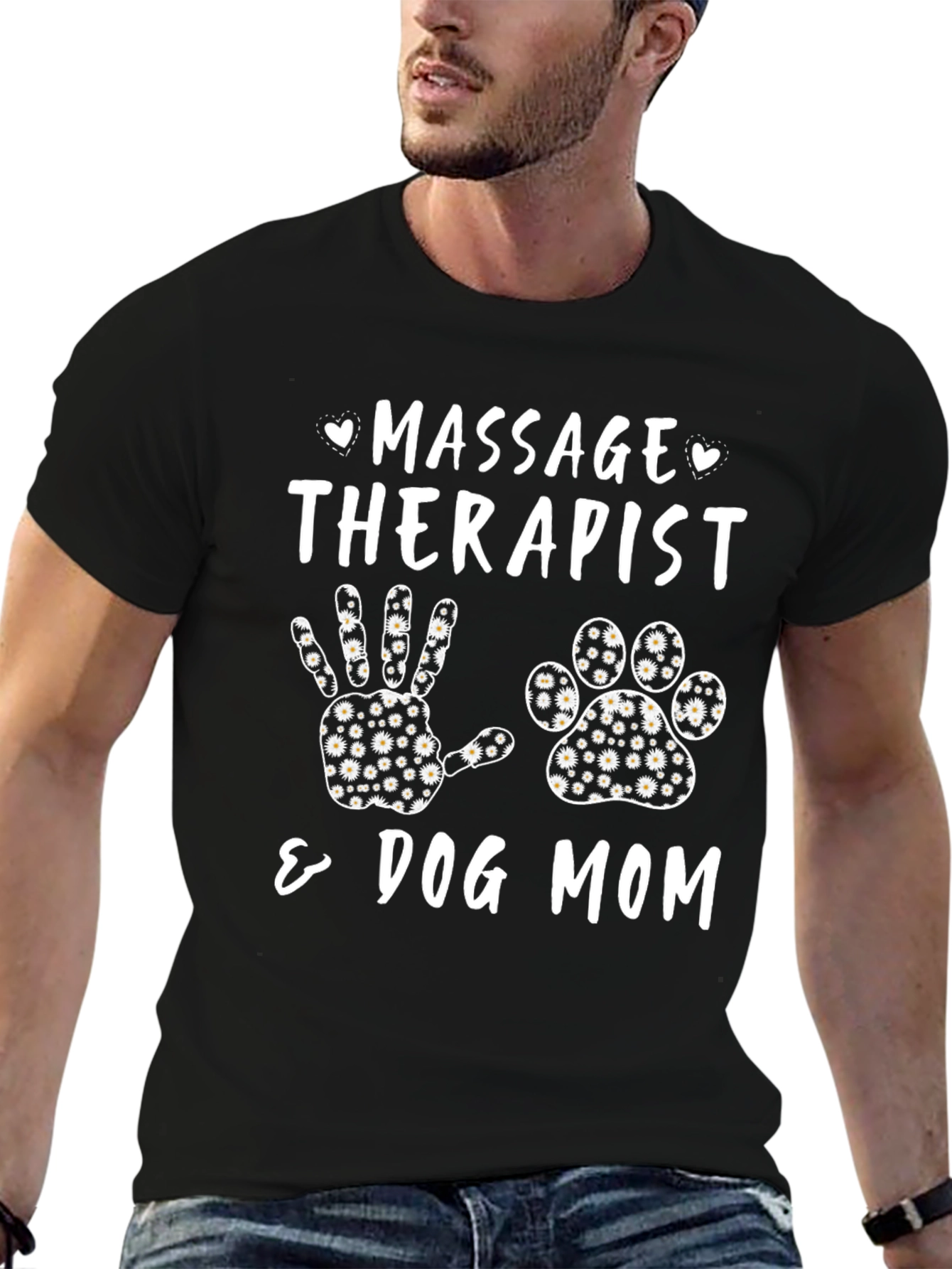 Black Massage Therapist & Dog Mom Graphic Tee view 6