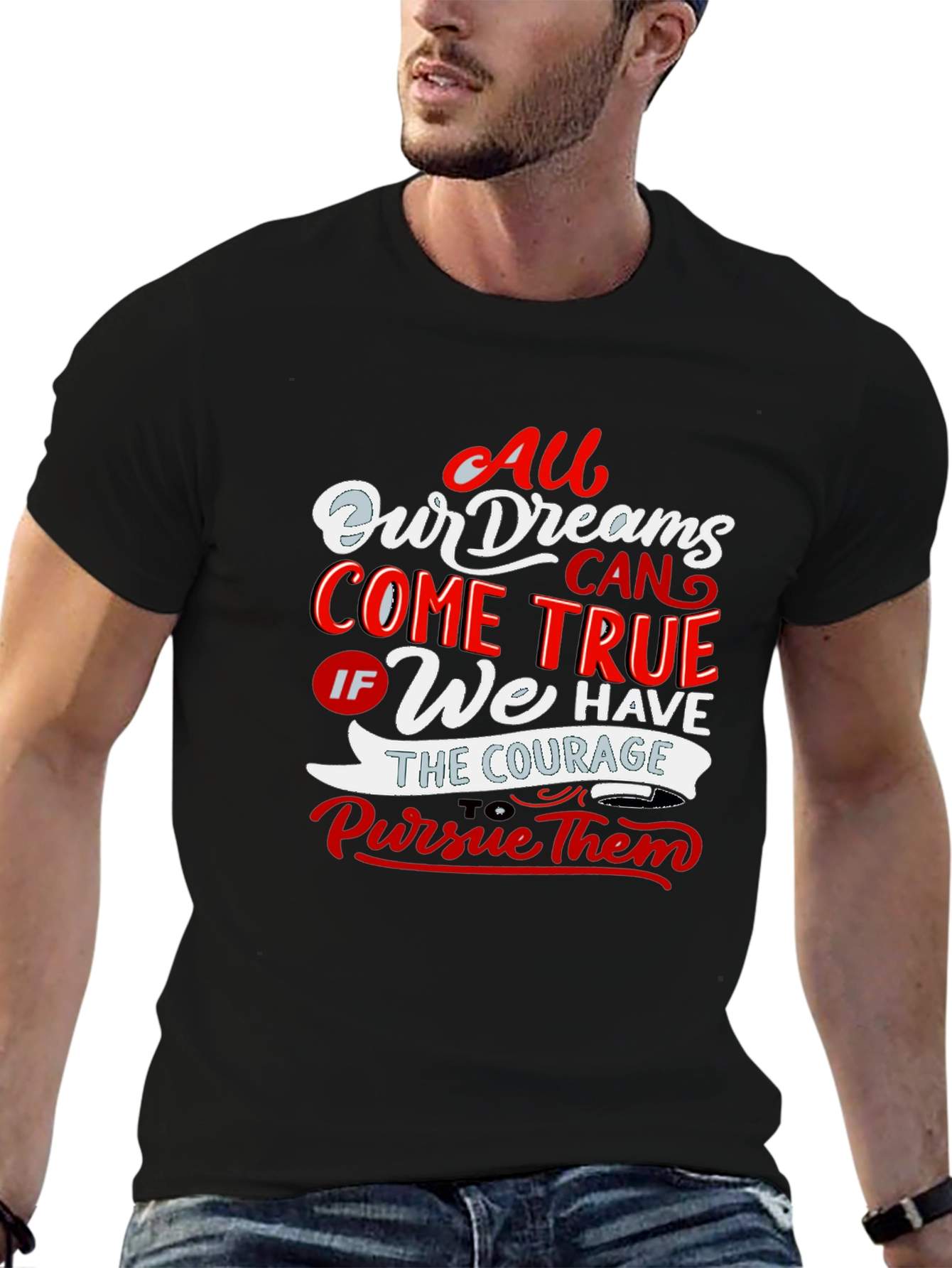 Black Inspirational All Dreams T-Shirt view 6