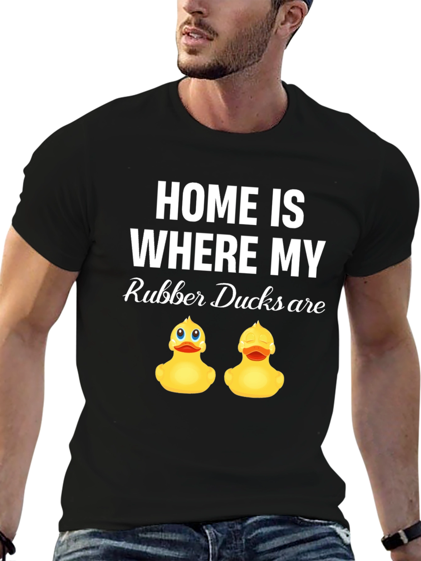 Black Home is Where My Rubber Ducks Are - Graphic T-Shirt view 6