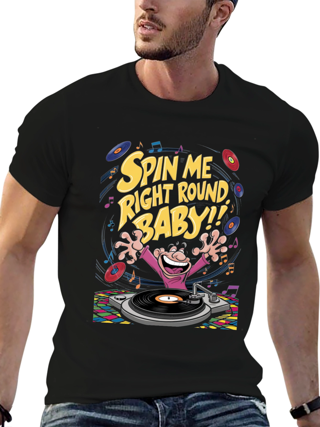 Black Spin Me Right Round T-Shirt view 6