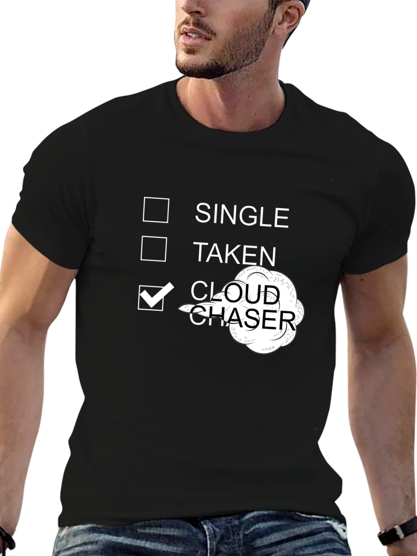 Black Cloud Chaser Novelty Graphic T-Shirt for Vape Enthusiasts view 6