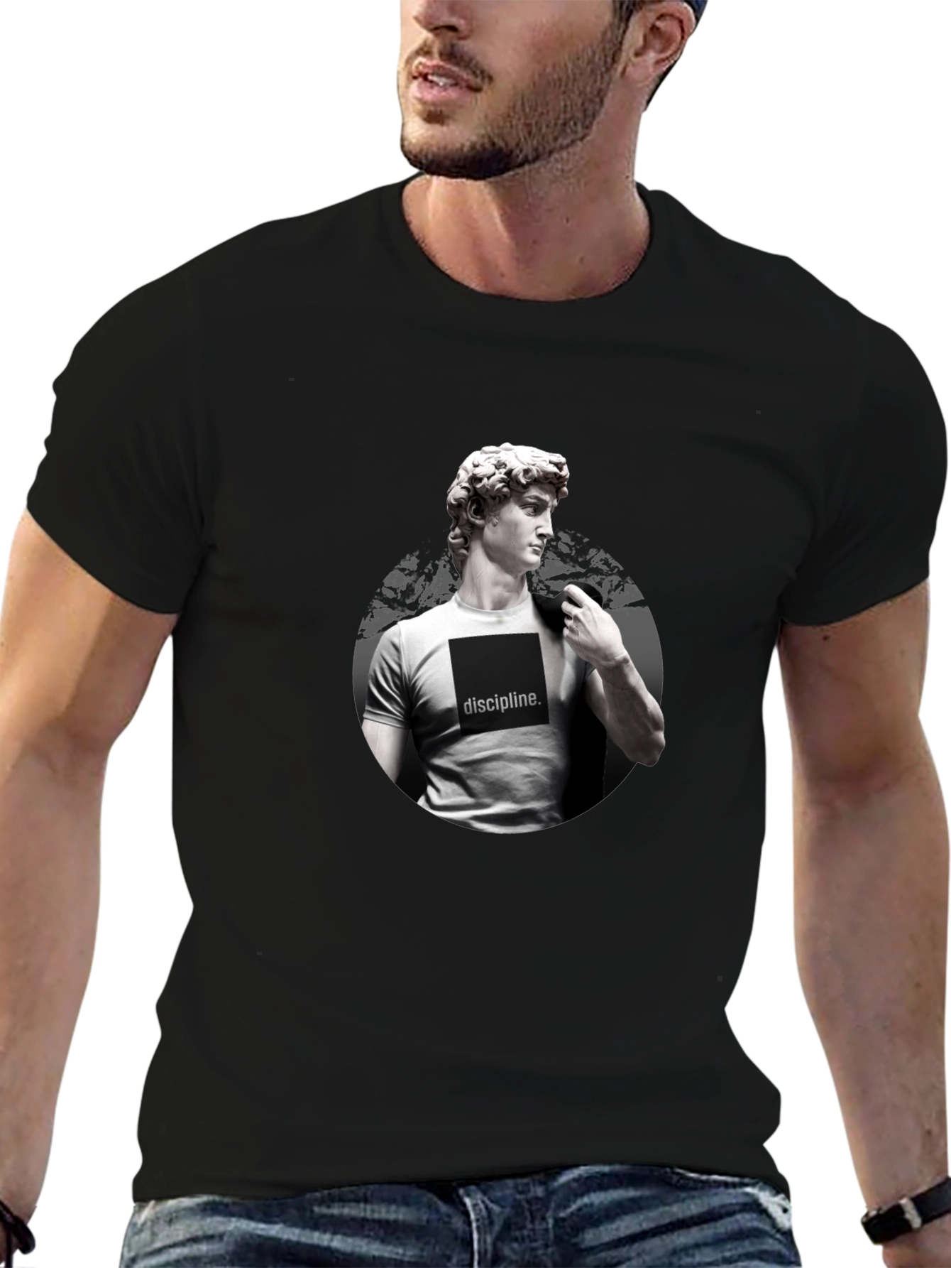 Black David Sculpture Discipline Graphic Tee - Black view 6