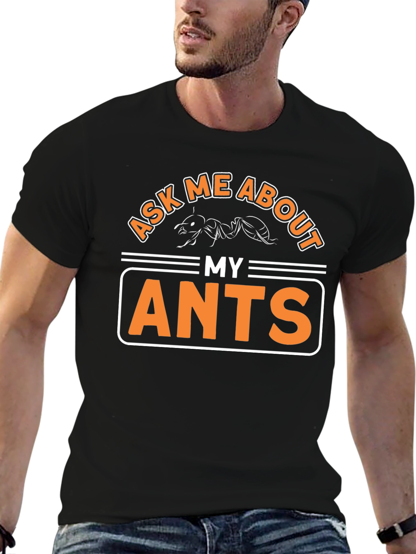 Black Ask Me About My Ants T-Shirt Funny Entomology Tee view 6