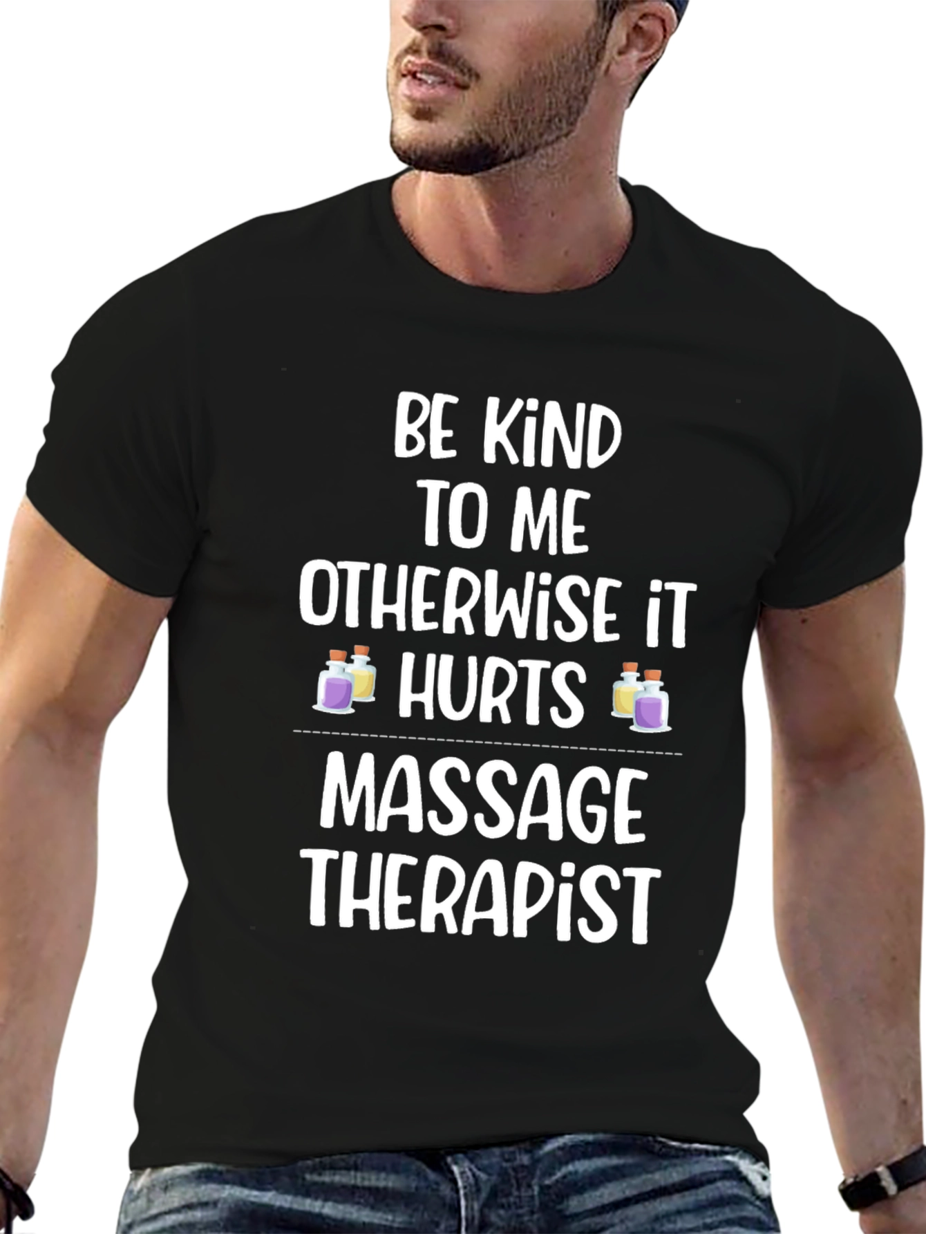 Black Massage Therapist Humor T-Shirt view 6