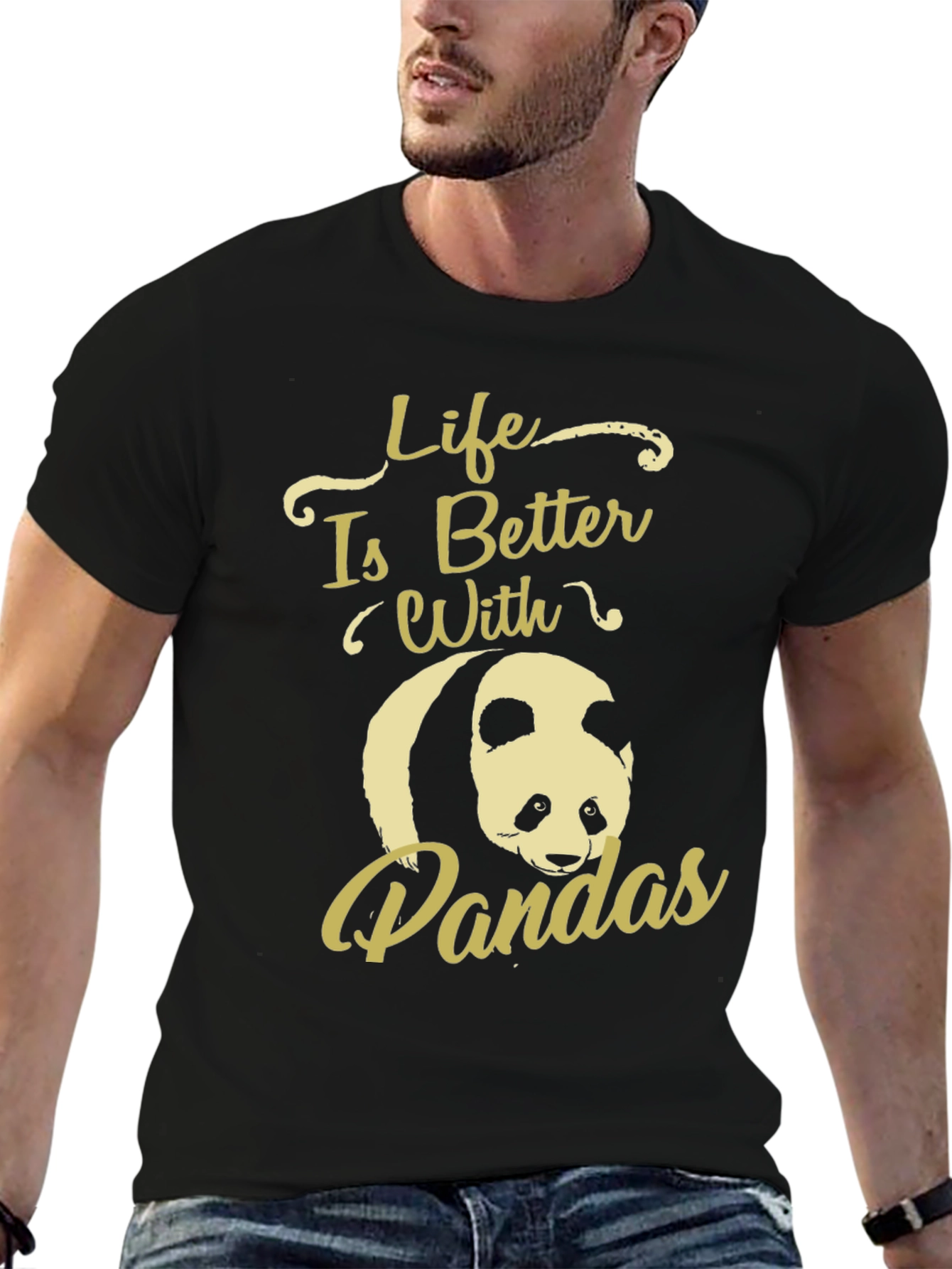 Black Life is Better with Pandas Graphic T-Shirt view 6