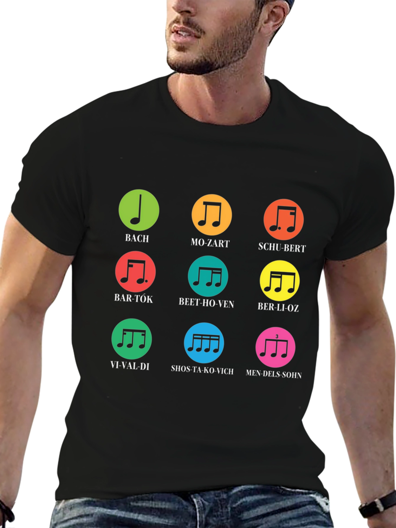 Black Musical Composer T-Shirt | Bach, Mozart, Beethoven & More view 6
