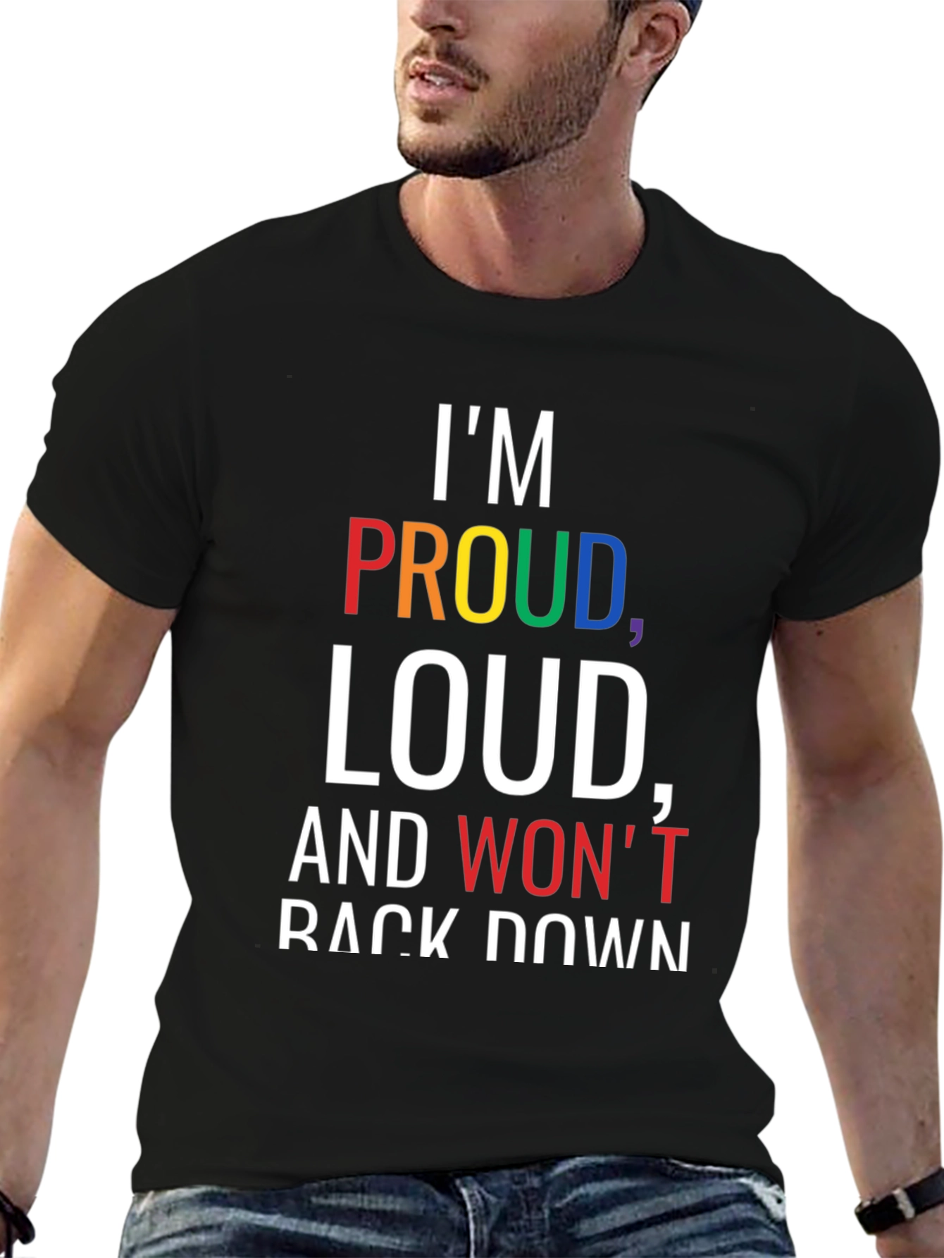 Black Proud Loud T-Shirt - Black Pride Tee view 6