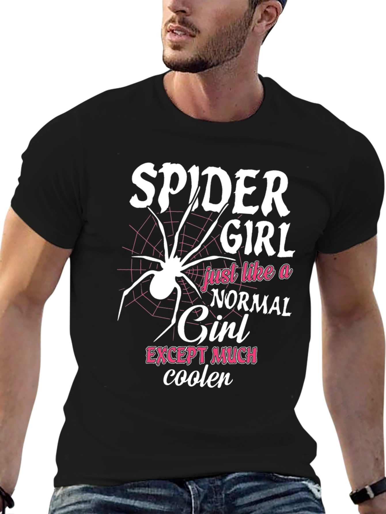 Black Spider Girl T-Shirt - Cool Graphic Tee view 6
