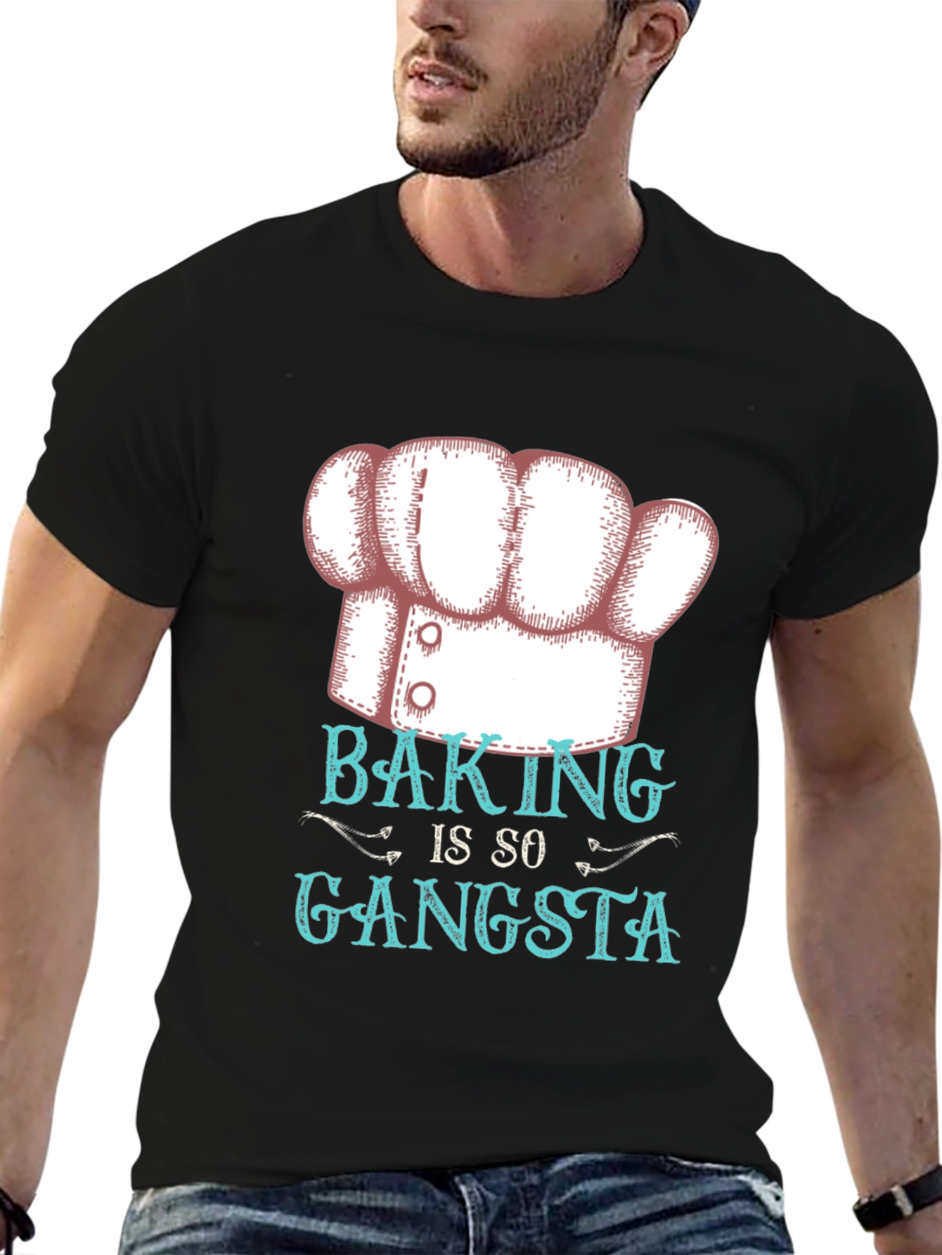 Black Baking Is So Gangsta Graphic T-Shirt view 6