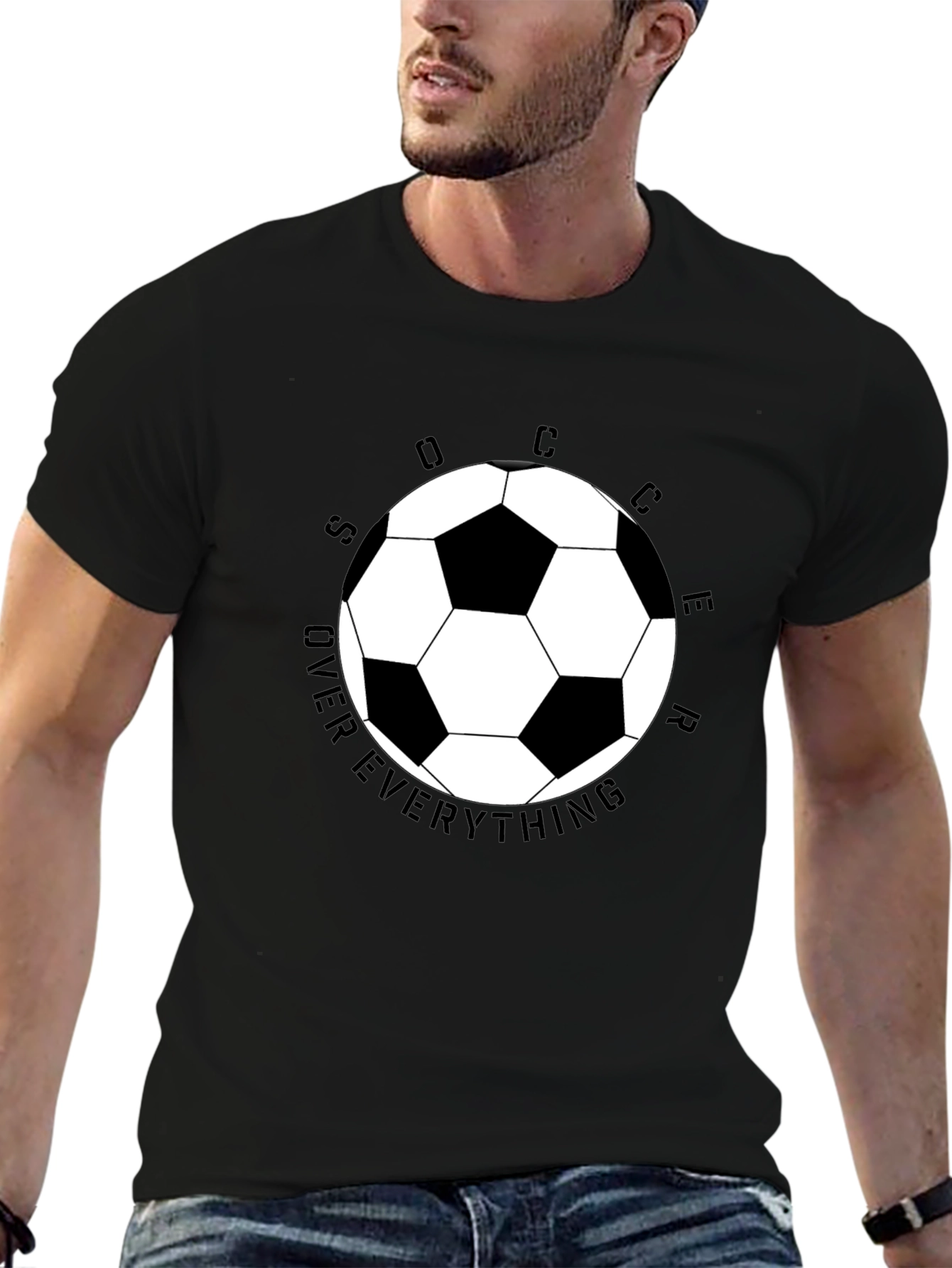 Black Soccer Over Everything Graphic Tee view 6