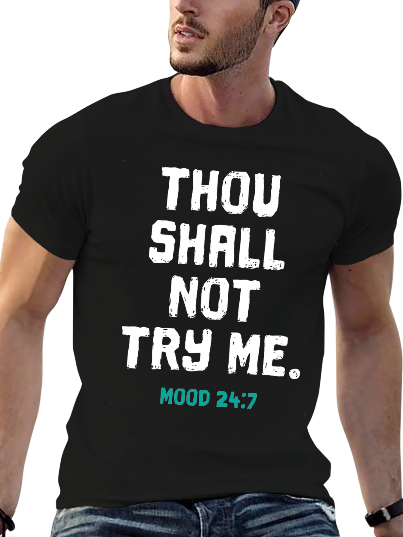 Black Thou Shalt Not Try Me Black T-Shirt view 6