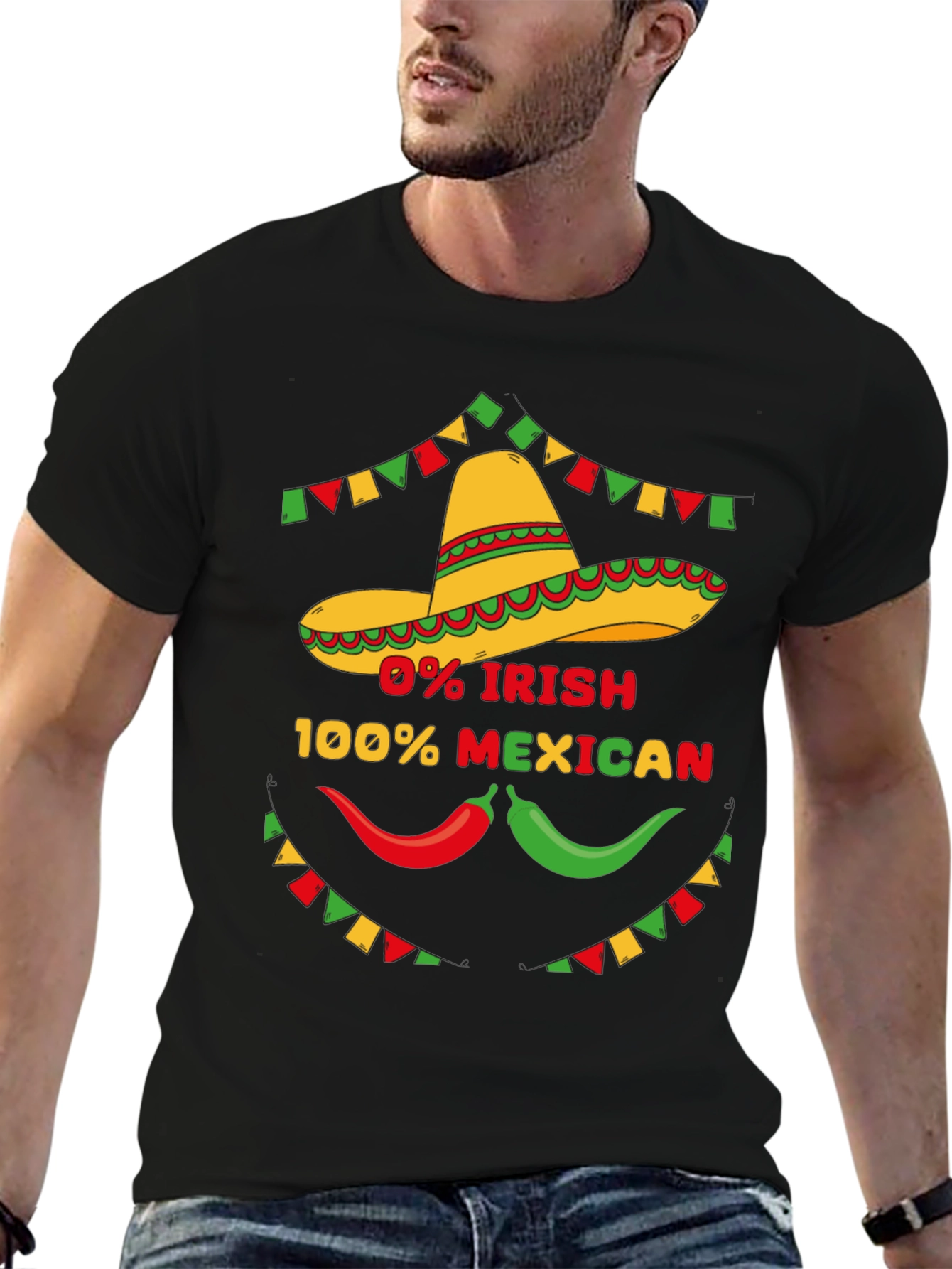 Funny 0% Irish 100% Mexican Graphic Tee - 6