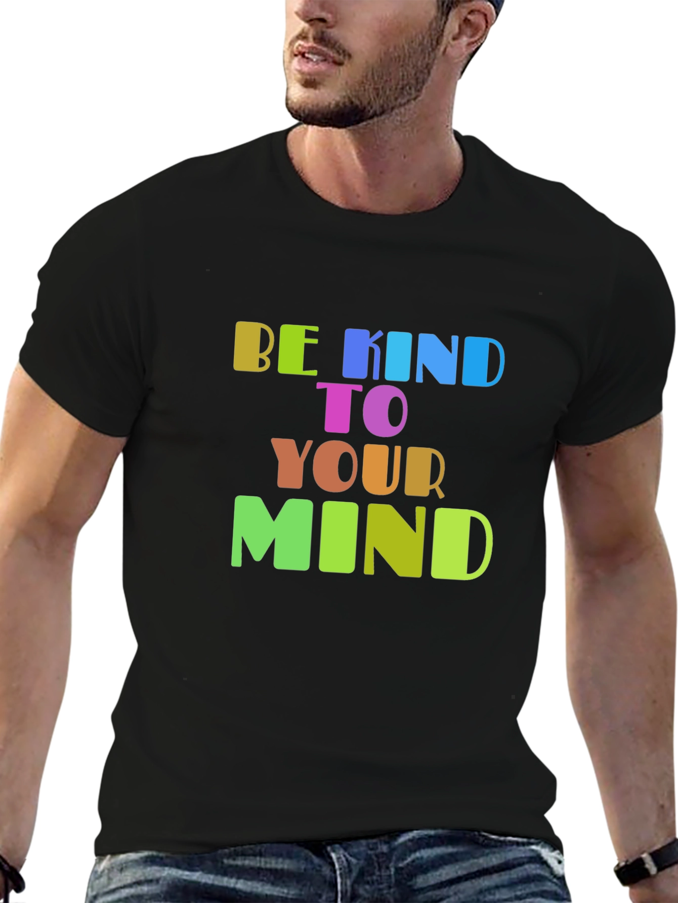 Black Be Kind To Your Mind Graphic T-Shirt view 6