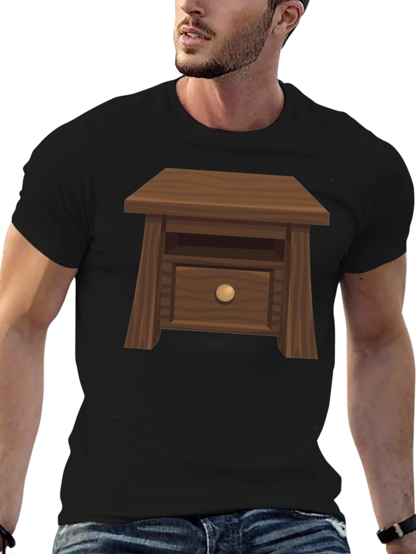 Black Novelty Nightstand Graphic Tee - Unique & Comfortable view 6