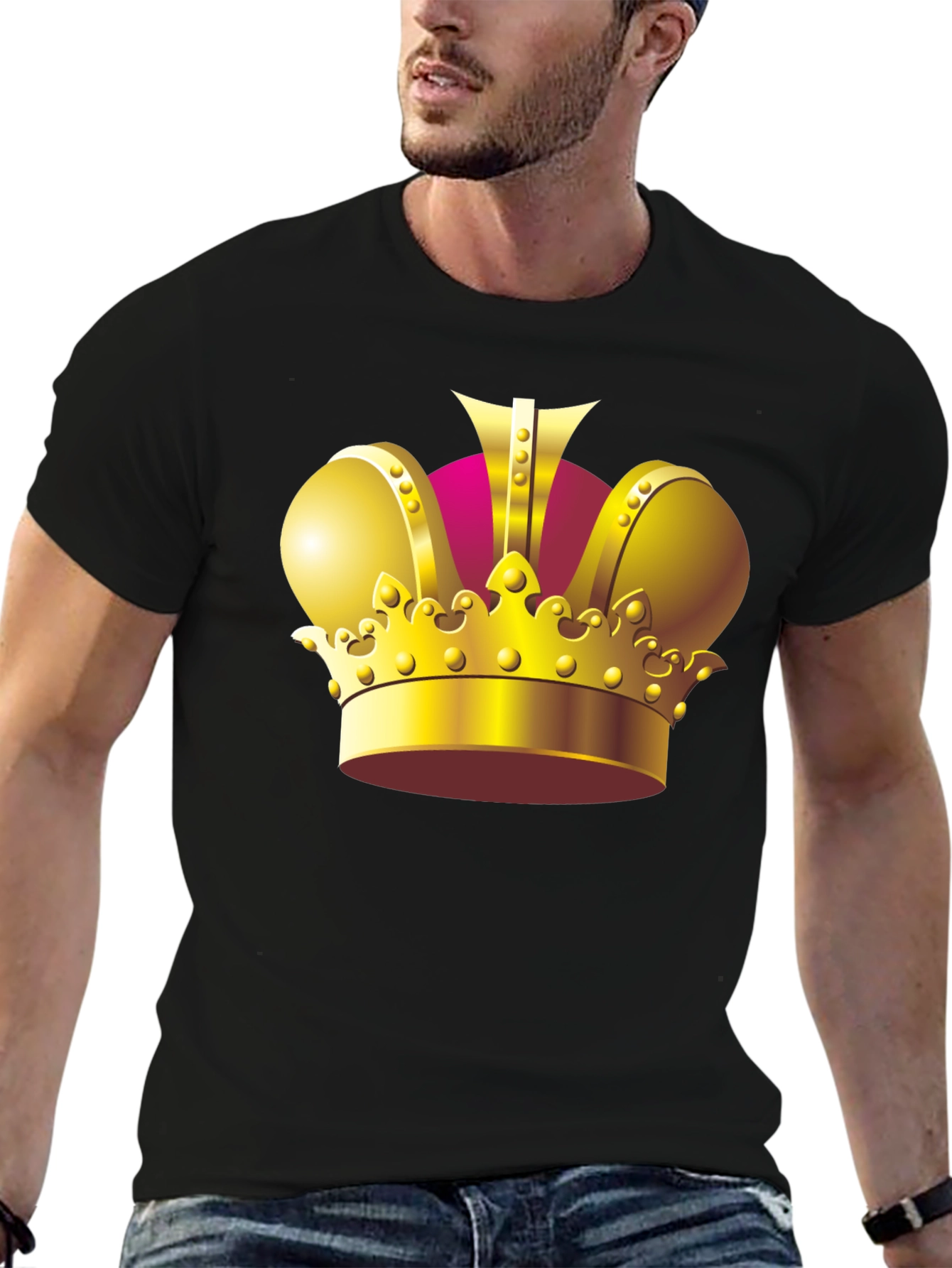 Black Regal Crown Graphic Tee - King Style view 6