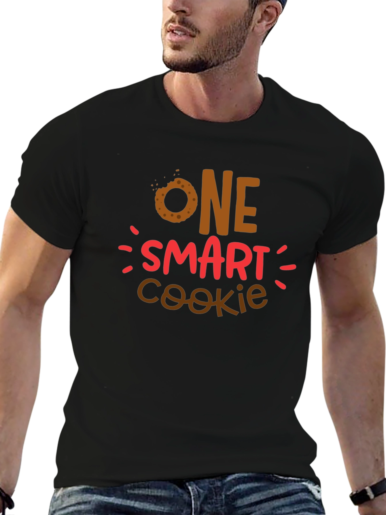 Black One Smart Cookie Graphic Tee - Fun Novelty Shirt view 6