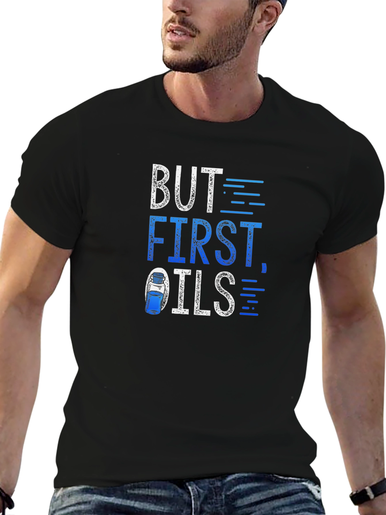 Black But First Oils T-Shirt - Essential Oil Fan Apparel view 6