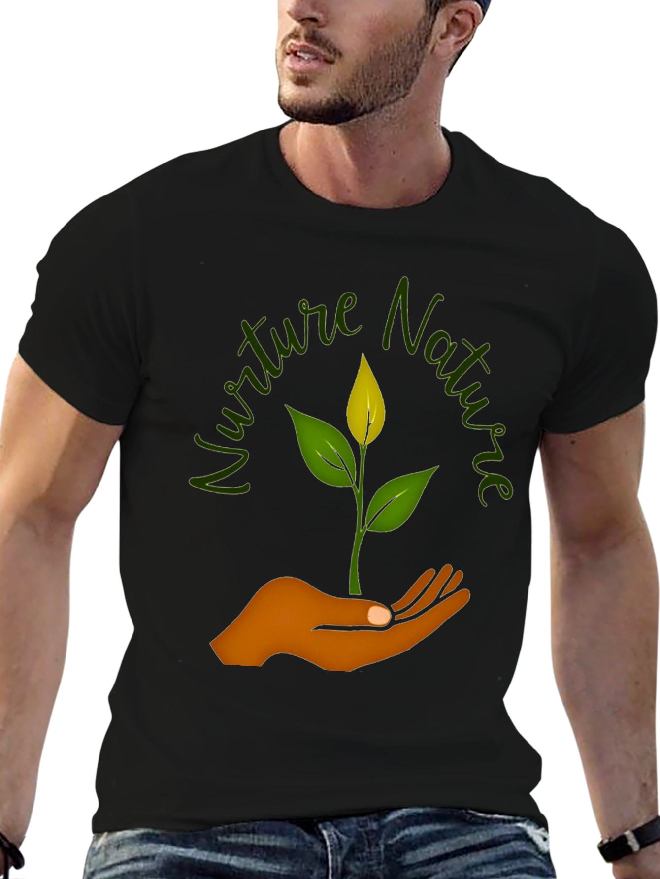 Black Nurture Nature Graphic T-Shirt - Black view 6