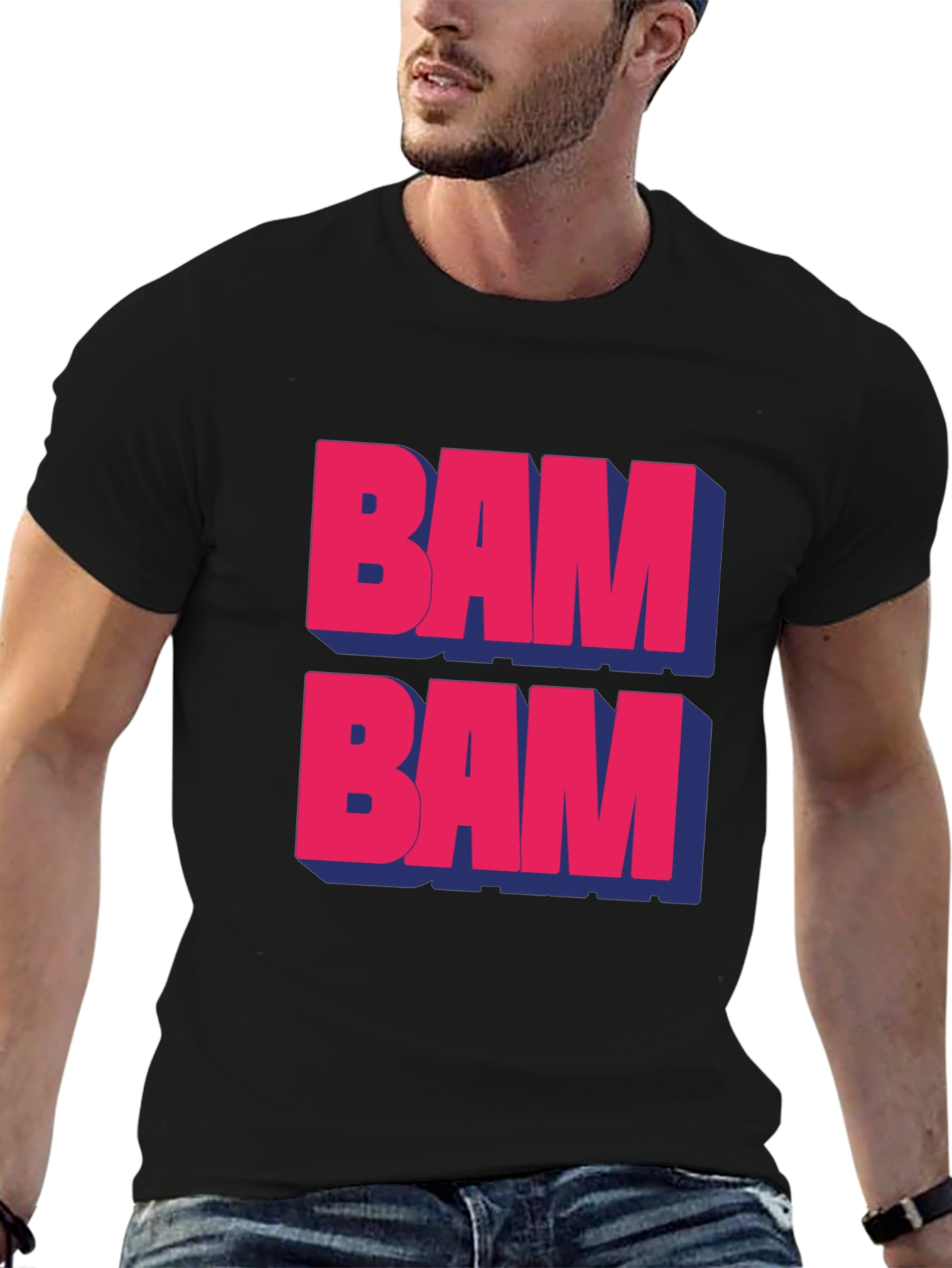 Black BAM BAM Graphic T-Shirt - Bold & Stylish view 6