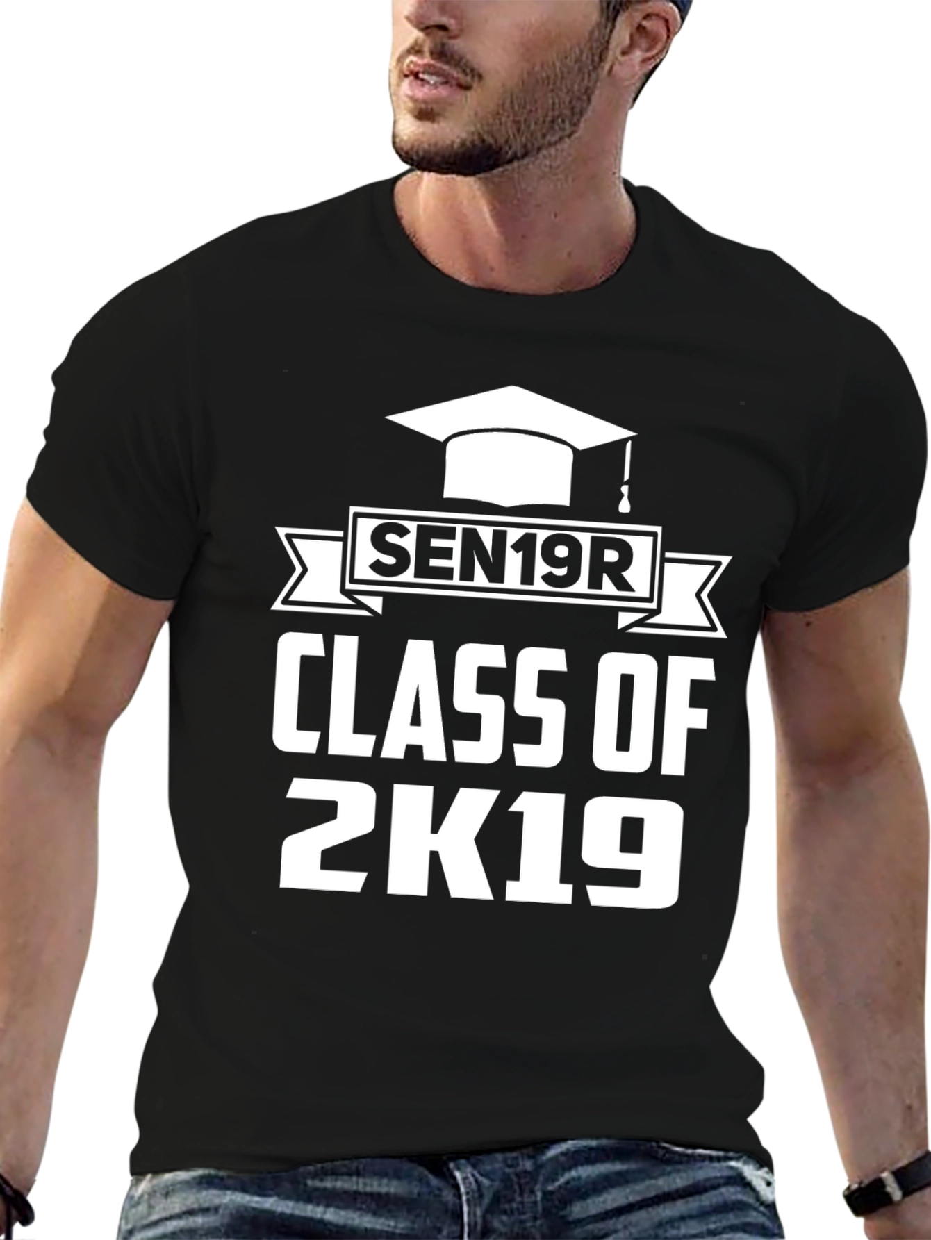 Black Senior Class of 2K19 Graduation T-Shirt view 6