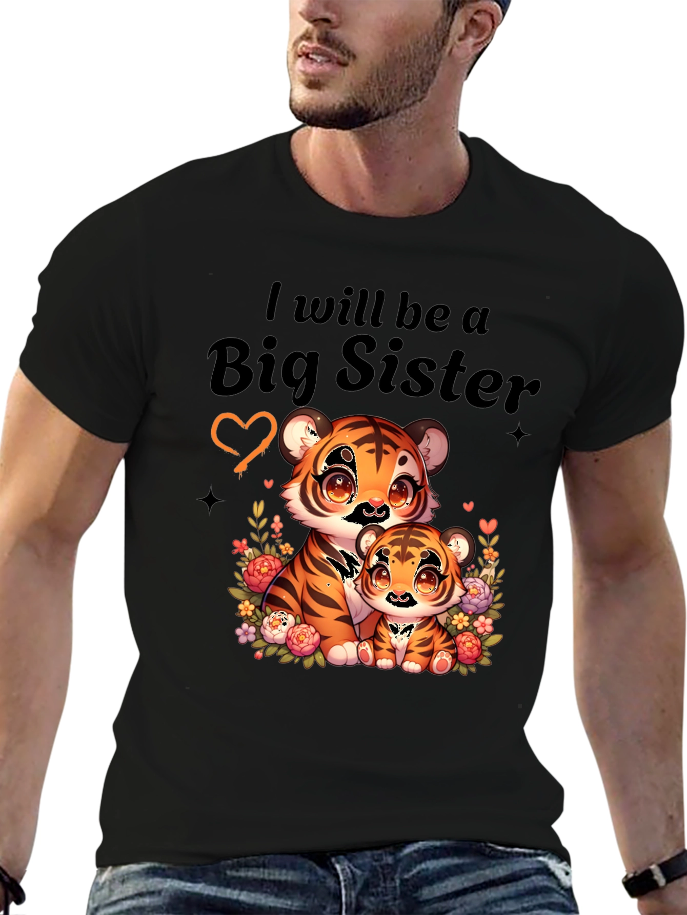 Black Big Sister Tiger Tee view 6