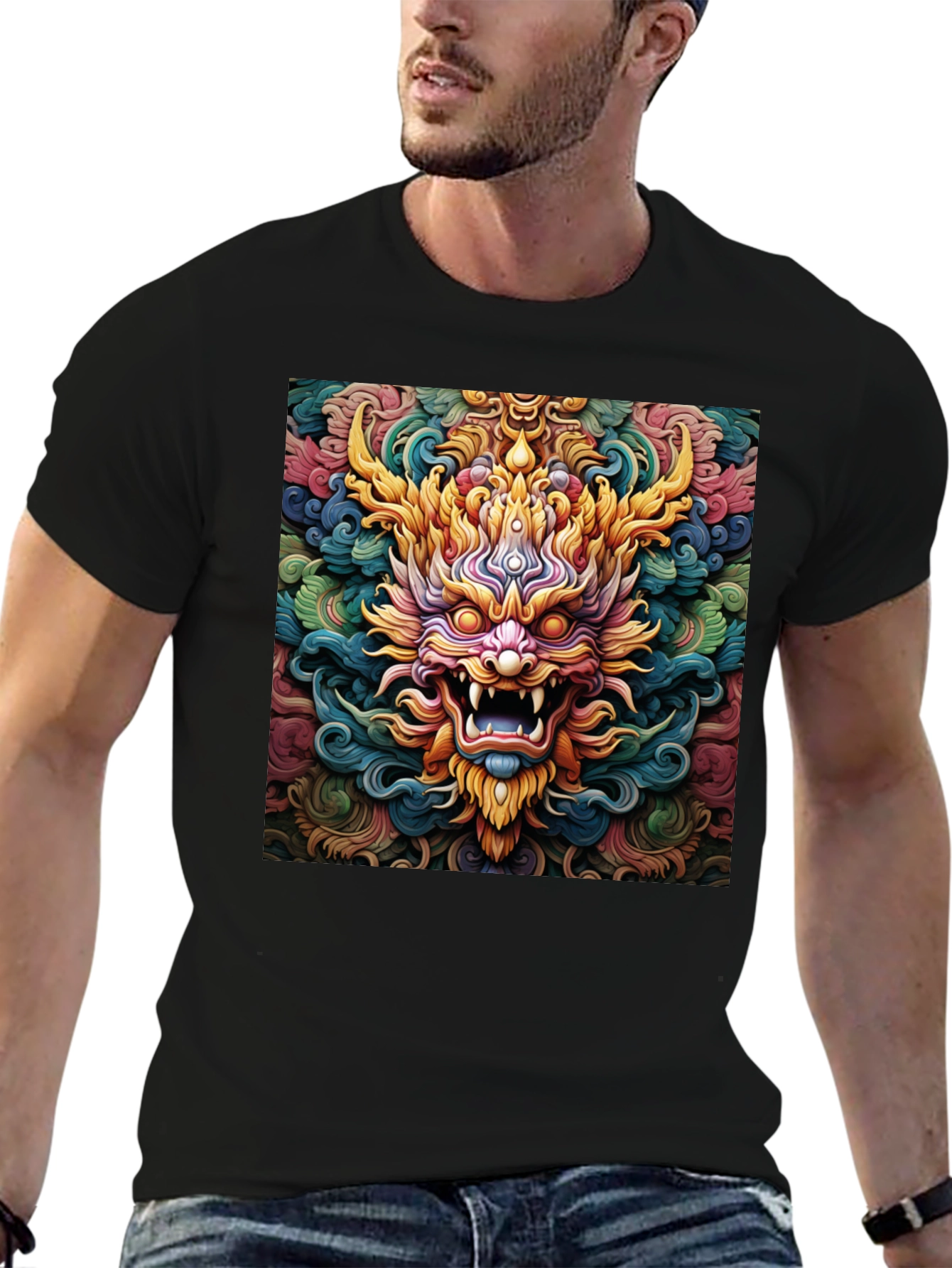 Black Dragon Graphic Tee - Unique Colorful Design view 6