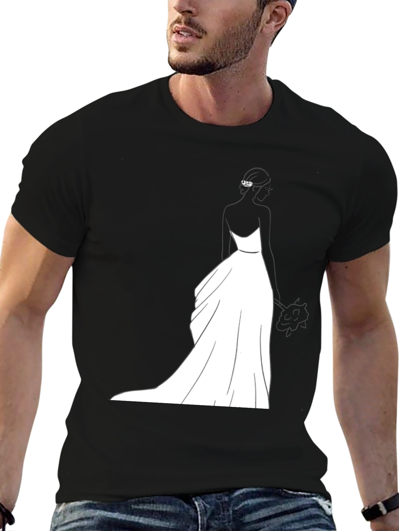 Bride Graphic T-Shirt - Black Wedding Design - 6