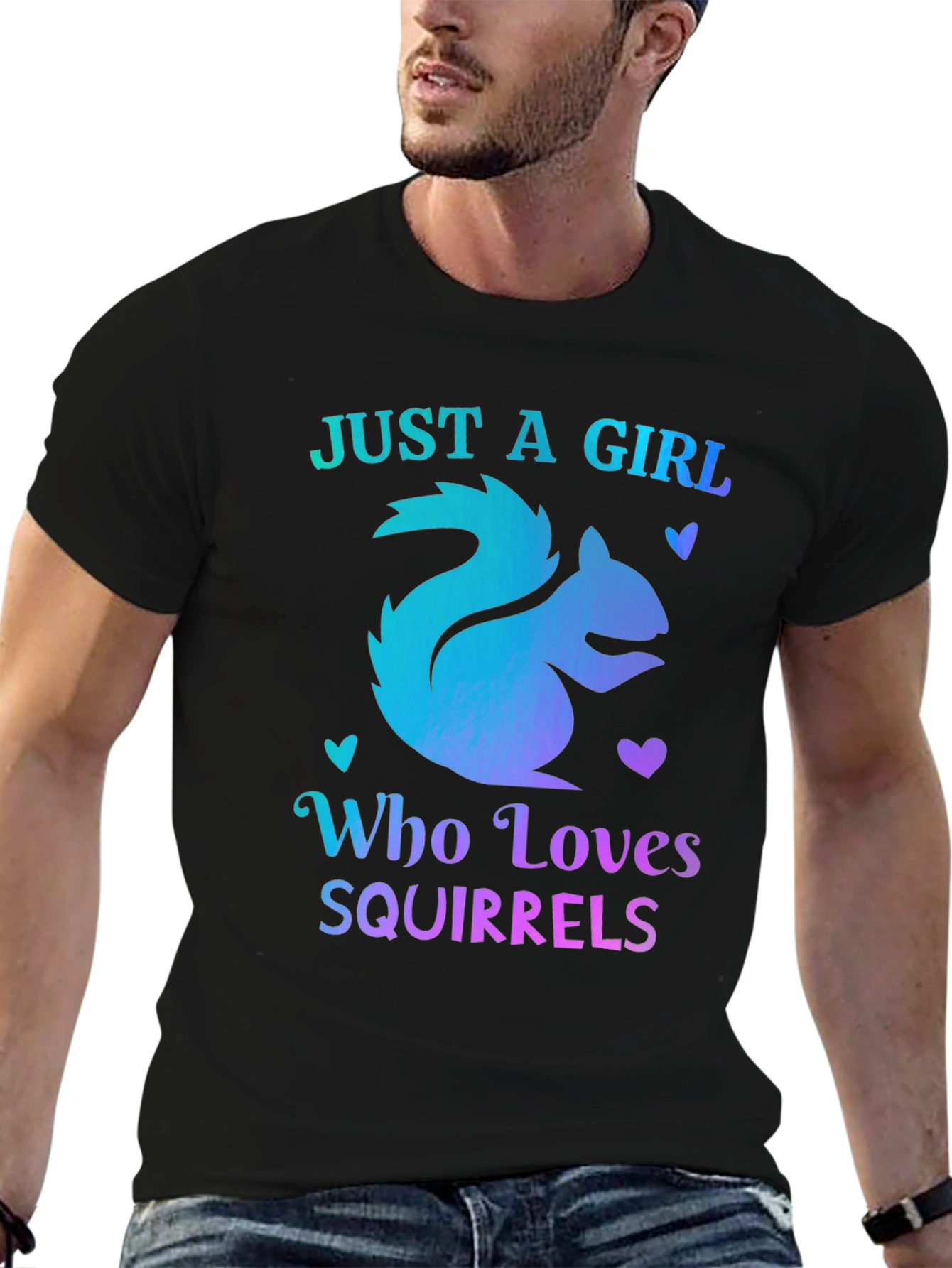 Black Girl Who Loves Squirrels T-Shirt view 6