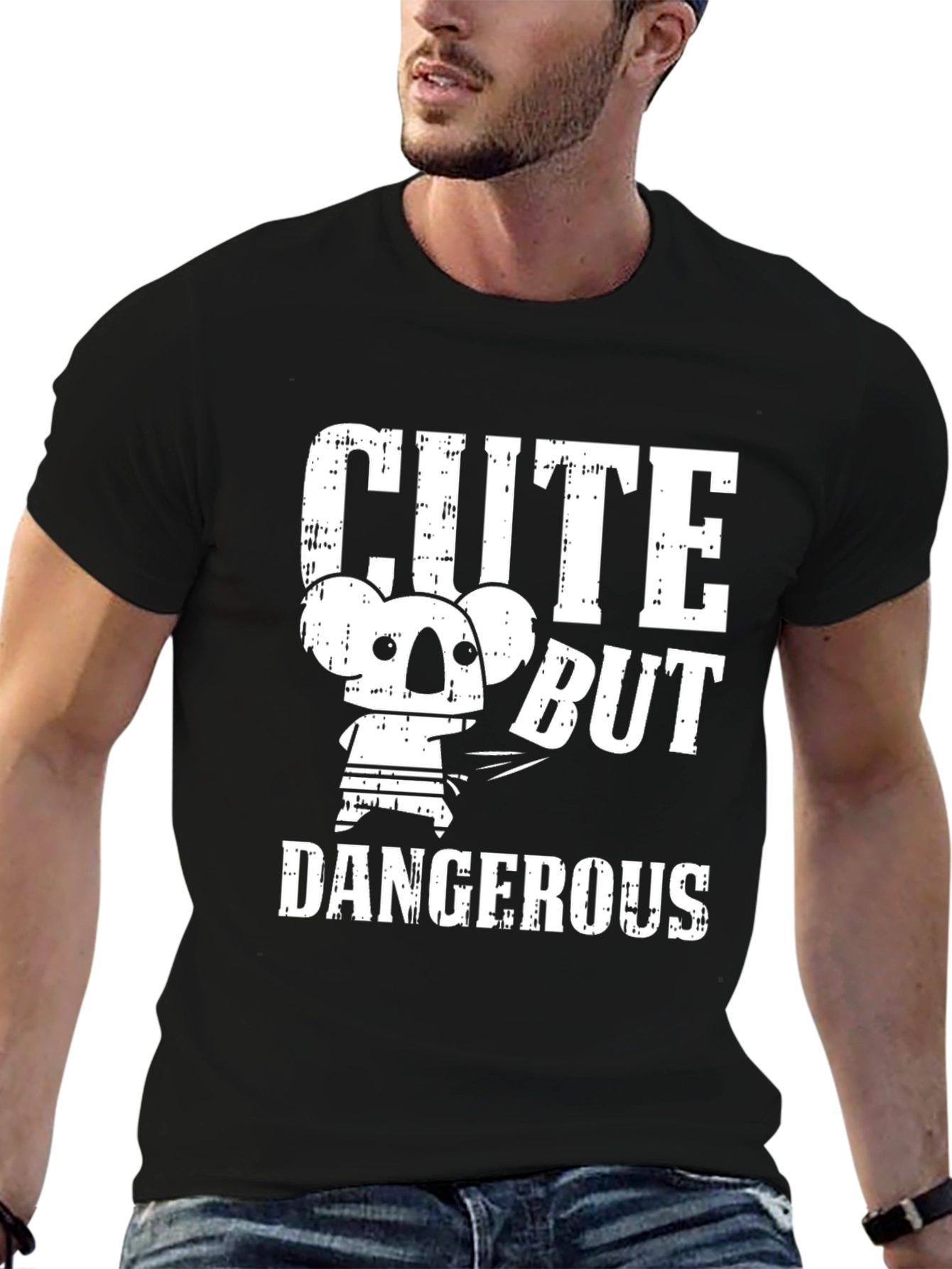 Black Cute But Dangerous Graphic Tee view 6