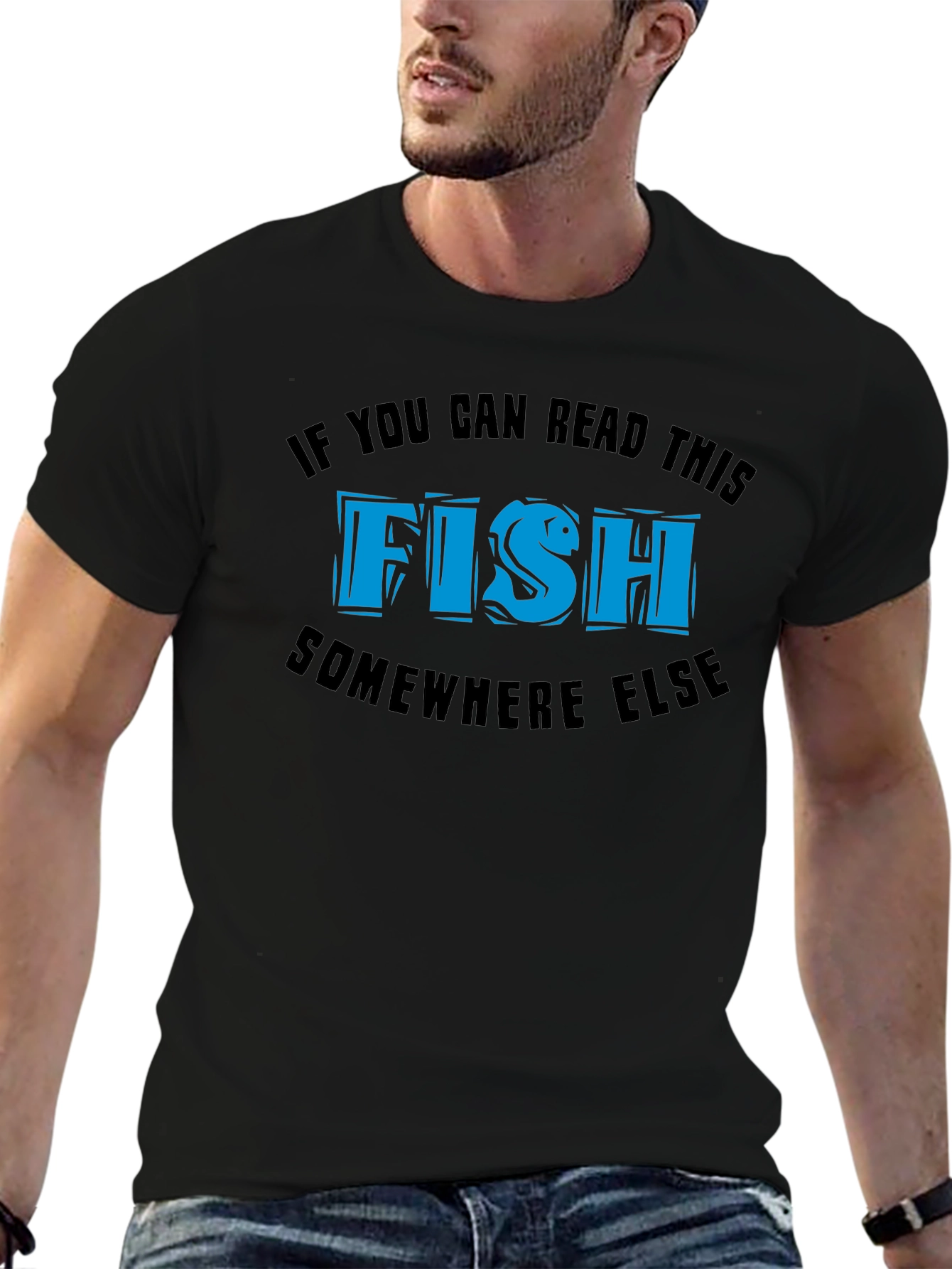 Black Funny Fish T-Shirt - If You Can Read This... view 6