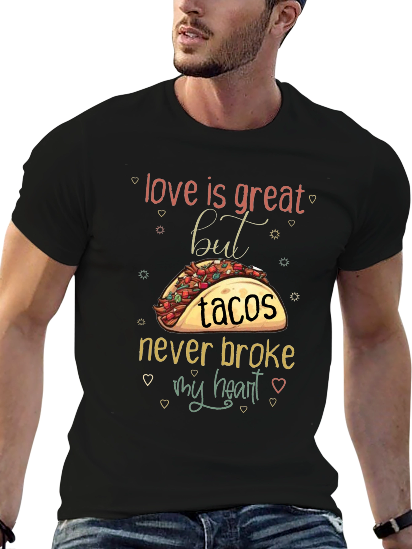 Black Love is Great But Tacos T-Shirt view 6