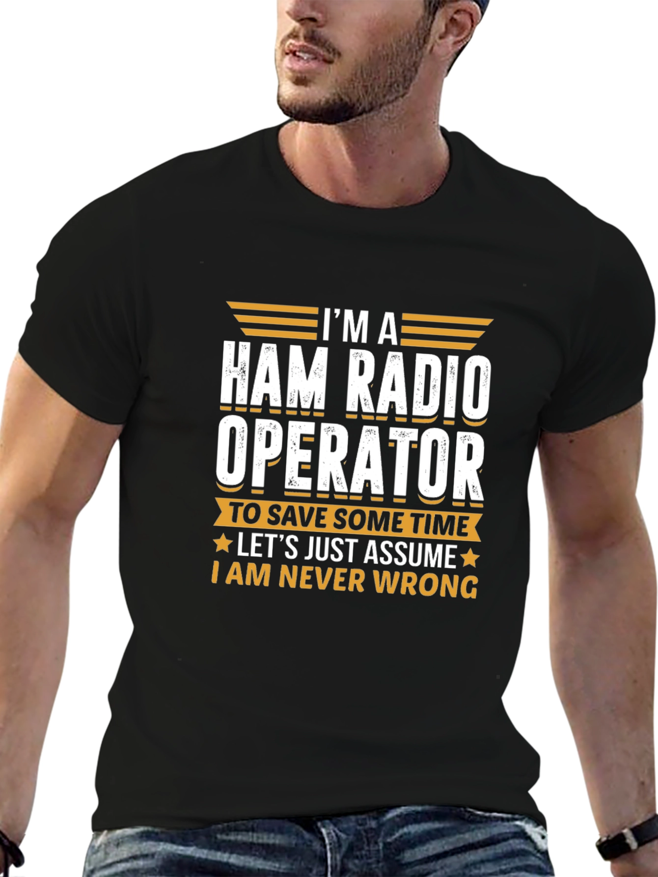 Black Ham Radio Operator T-Shirt - I'm Always Right! view 6