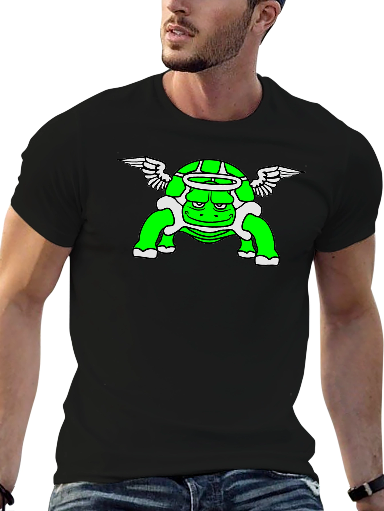 Angel Turtle Graphic Tee - Unique Cartoon Design! - 6