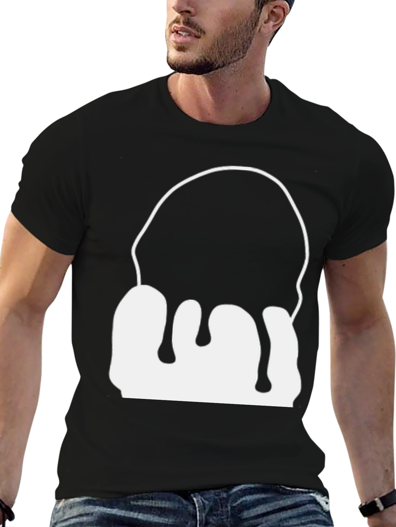 Black Dripping Graphic Black T-Shirt - Modern Style view 6