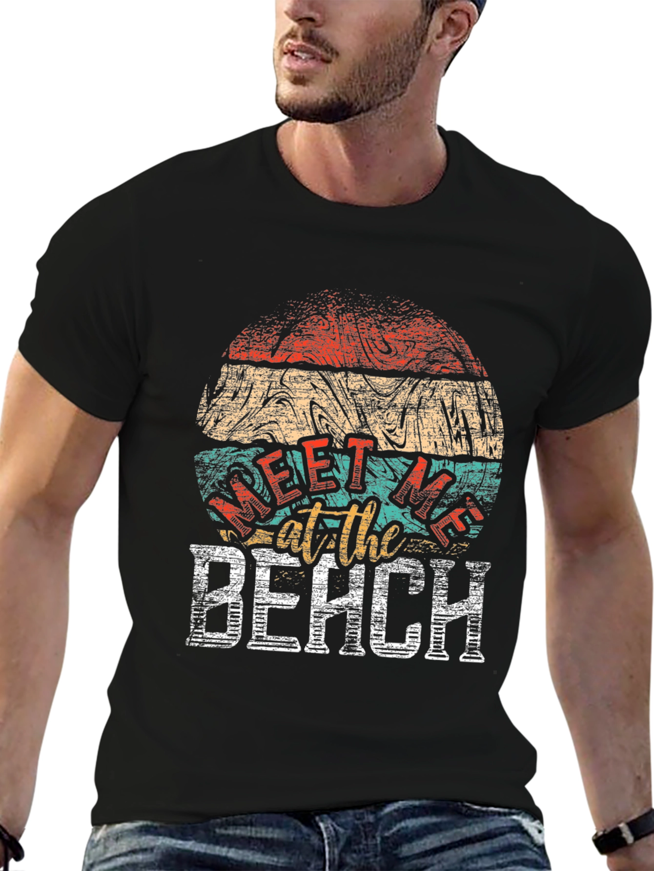 Black Meet Me at the Beach Graphic Tee view 6