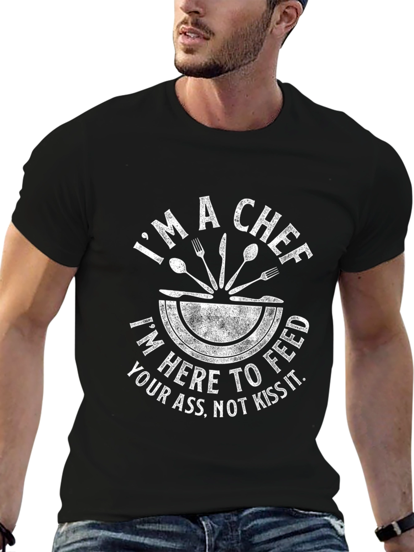 Black I'm a Chef Funny Graphic Tee view 6