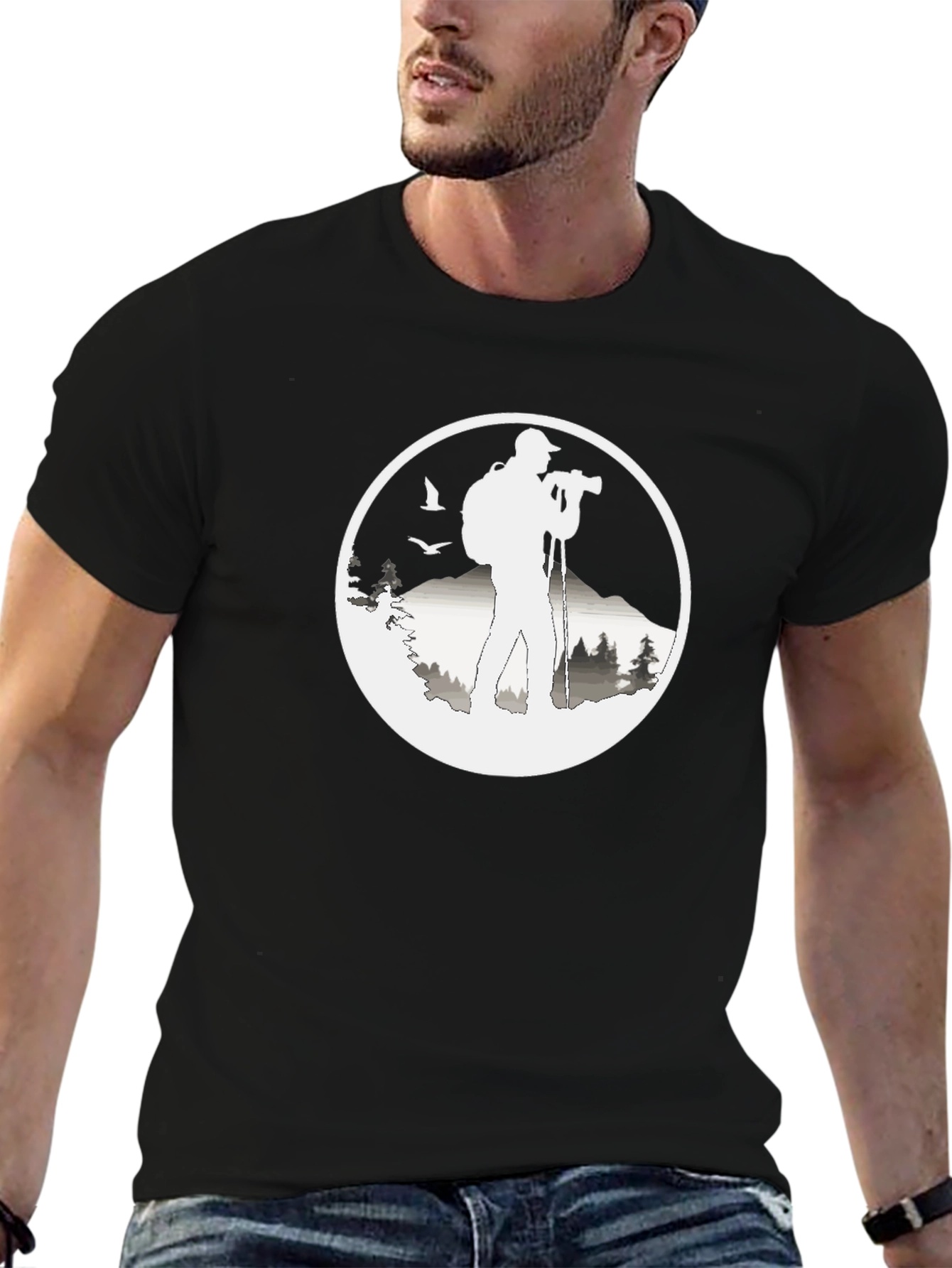 Black Nature Photographer Graphic Tee view 6