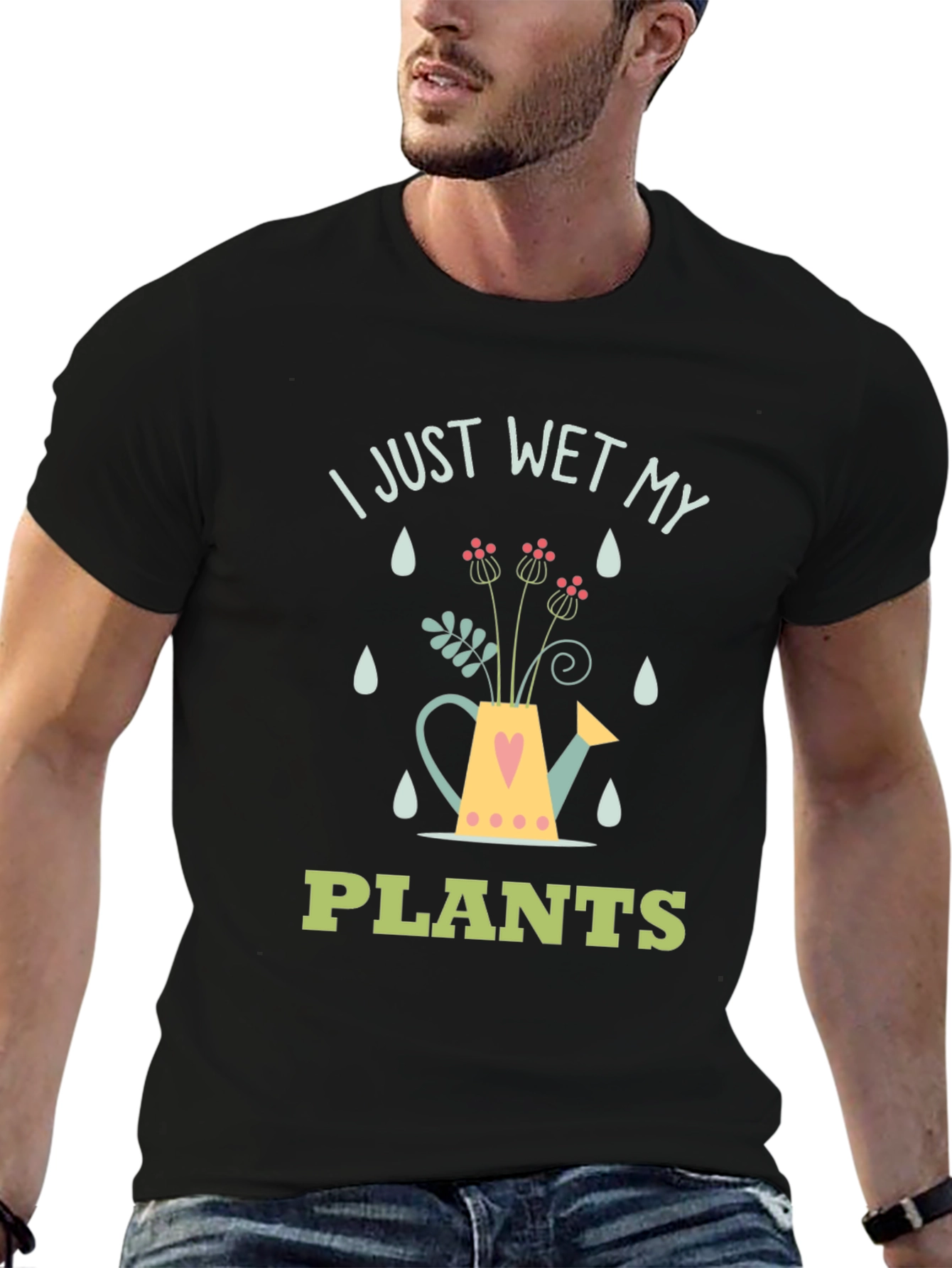 Black I Just Wet My Plants Graphic T-Shirt view 6