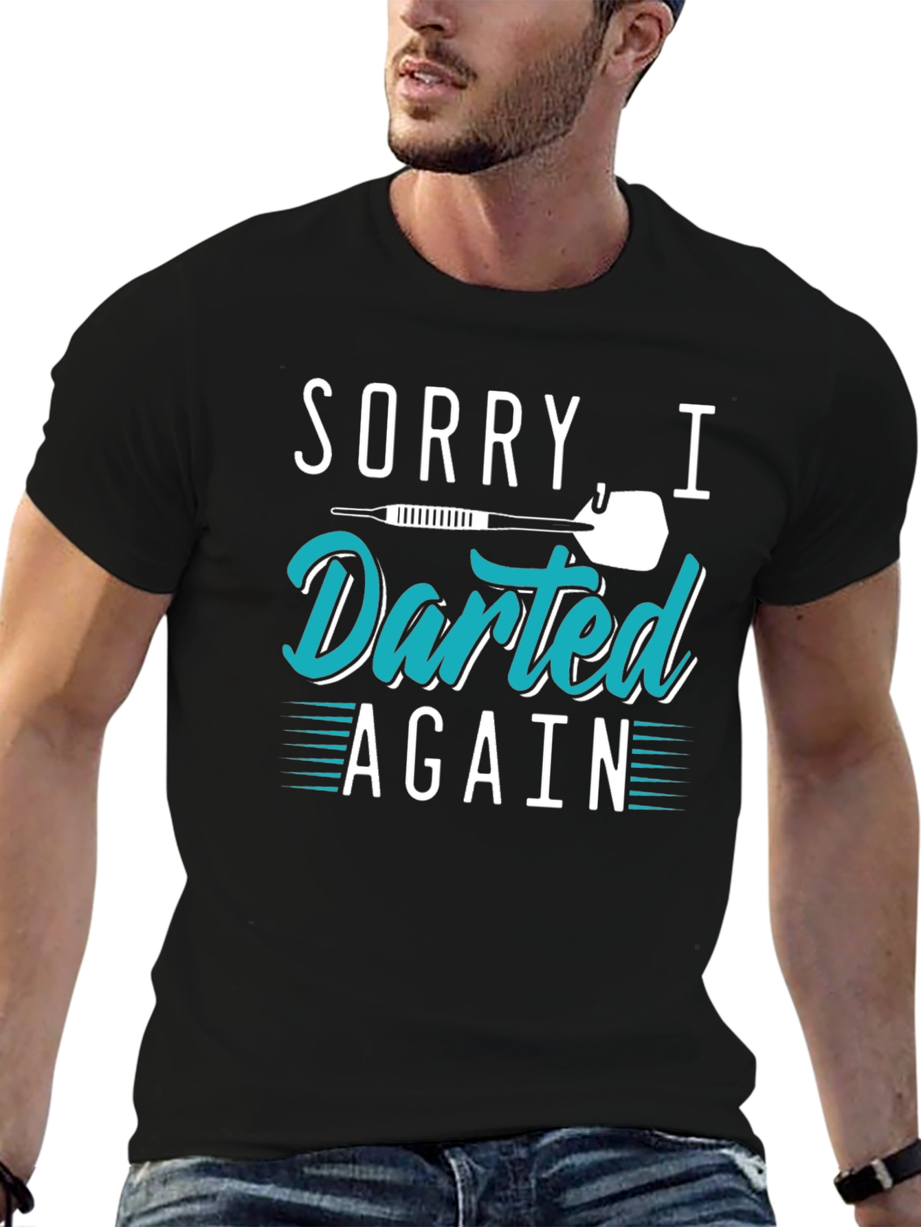 Black Sorry I Darted Again Black T-Shirt view 6