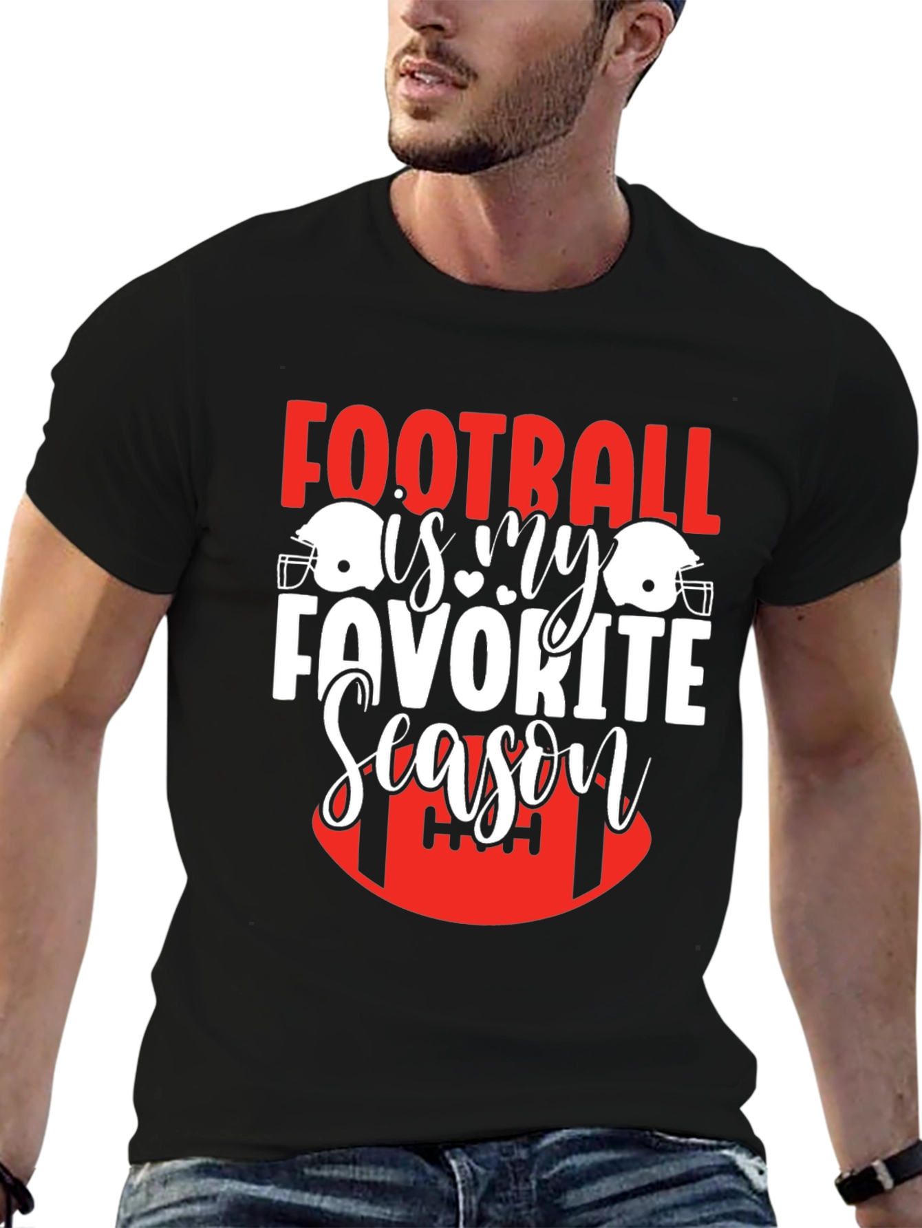 Black Football Is My Favorite Season T-Shirt view 6
