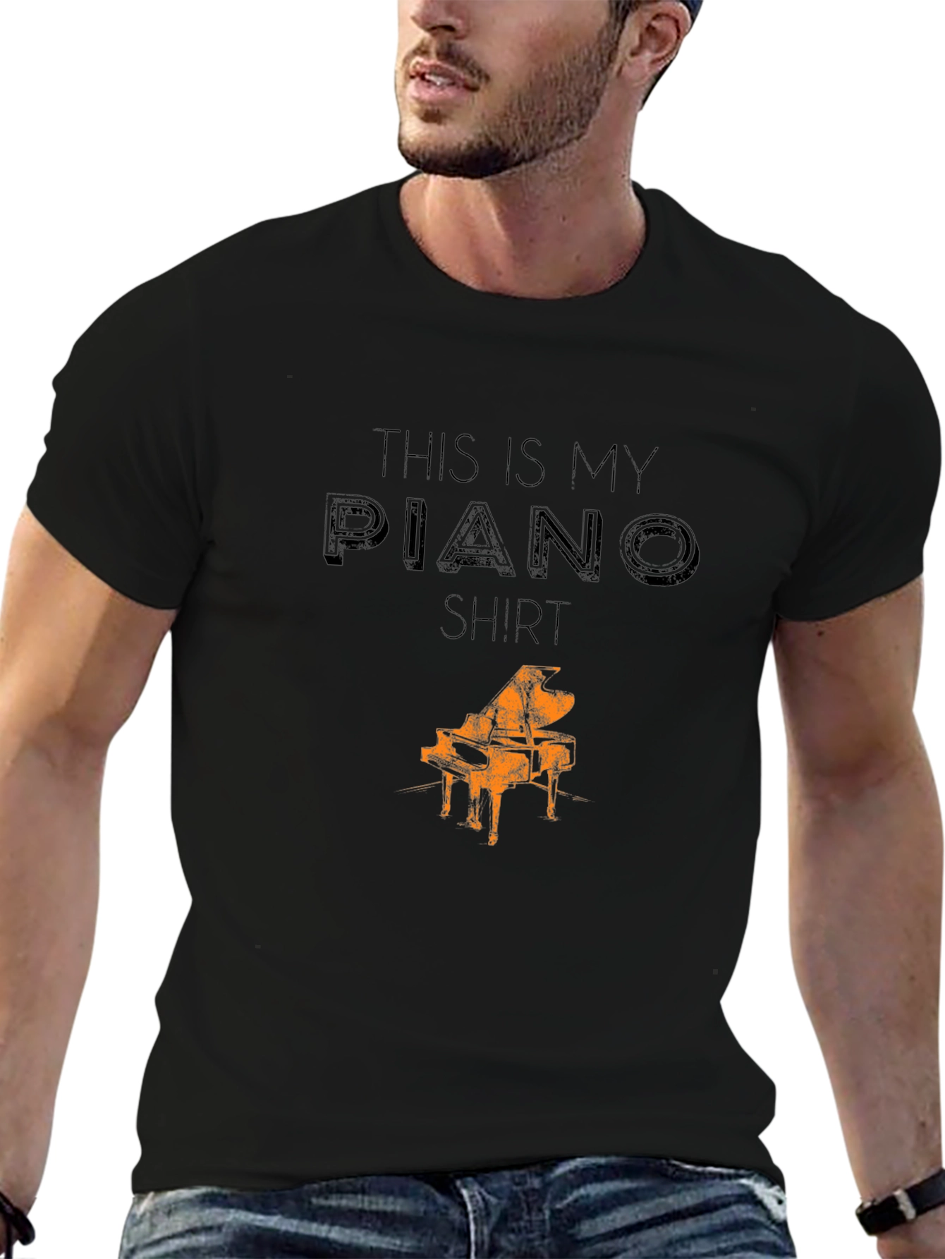 Black Piano Shirt - Musician's Novelty Tee view 6